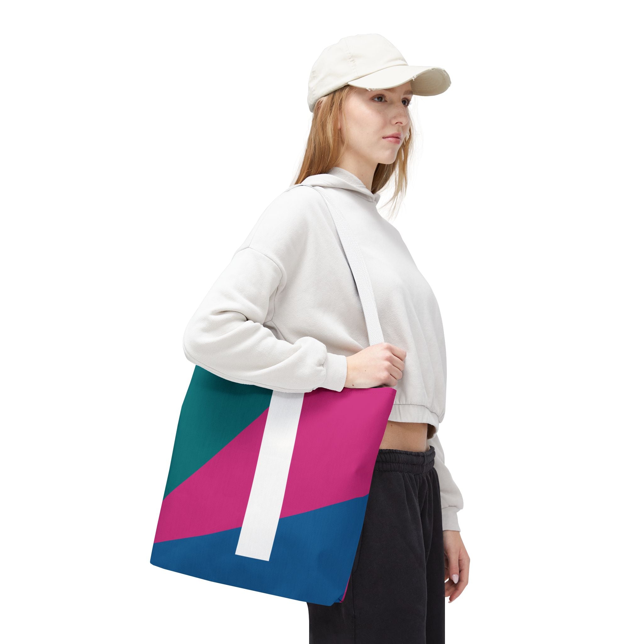 Monogram 'I' Colorblock Tote Bag — Personalized Initial I Shoulder Tote