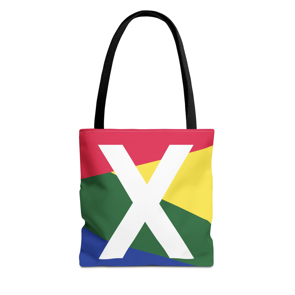 Monogram 'X' Colorblock Tote Bag — Personalized Initial X Shoulder Tote