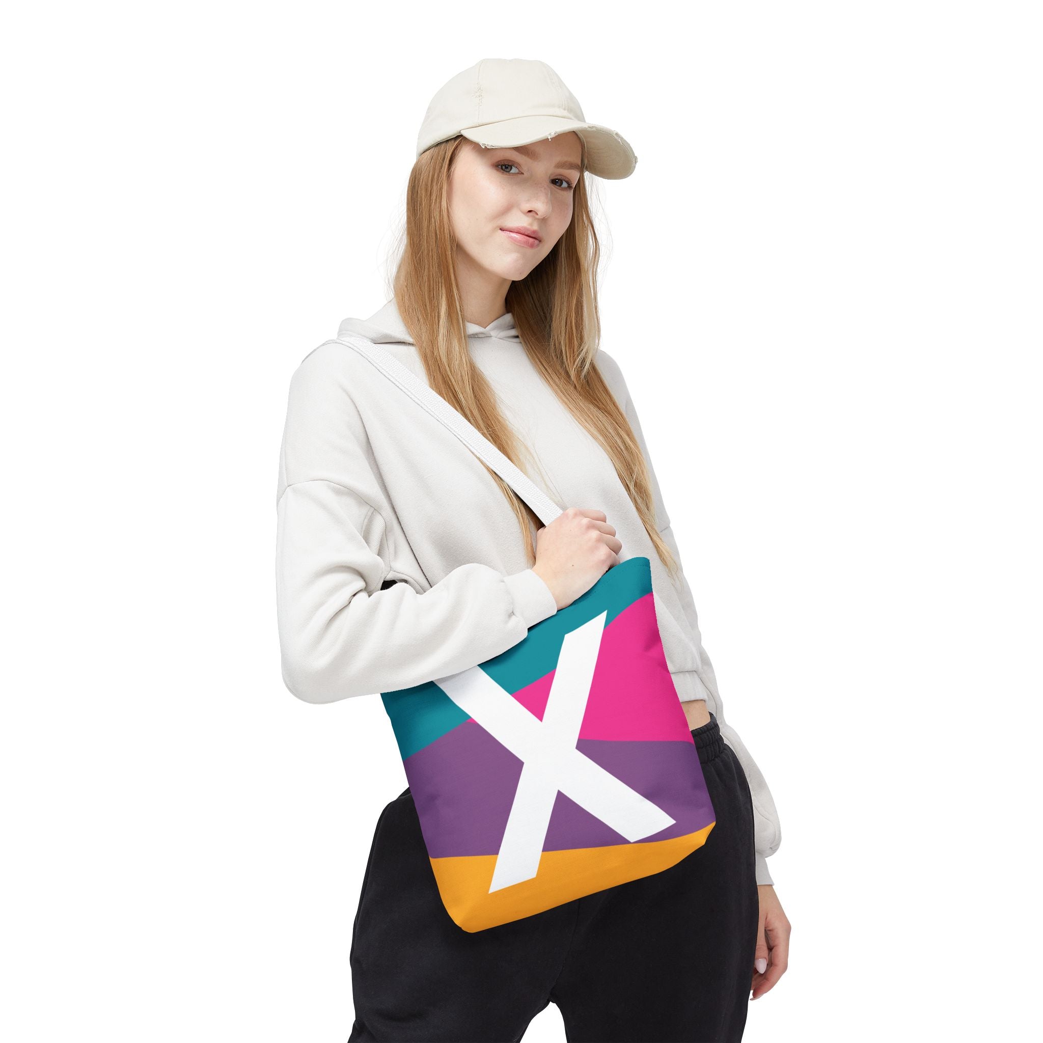 Monogram 'X' Colorblock Tote Bag — Personalized Initial X Shoulder Tote