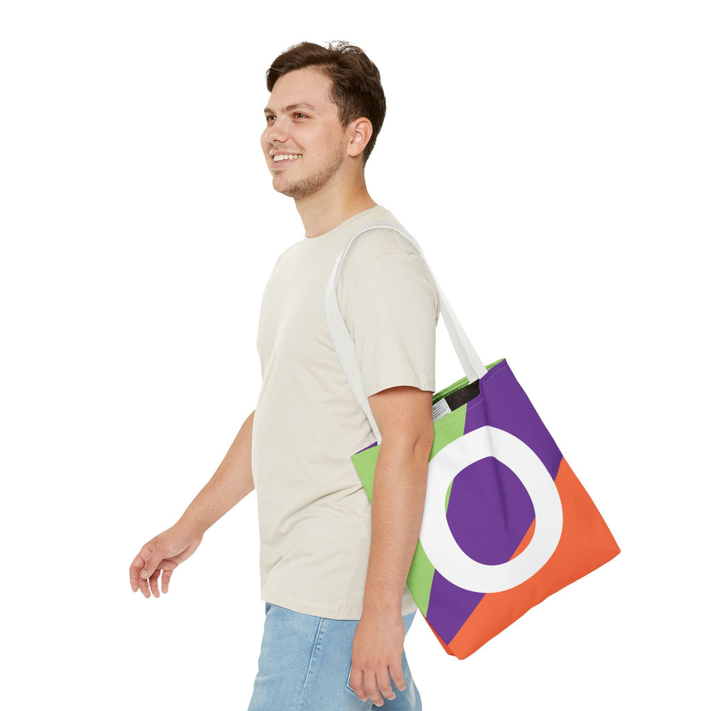 Monogram 'O' Colorblock Tote Bag — Personalized Initial O Shoulder Tote
