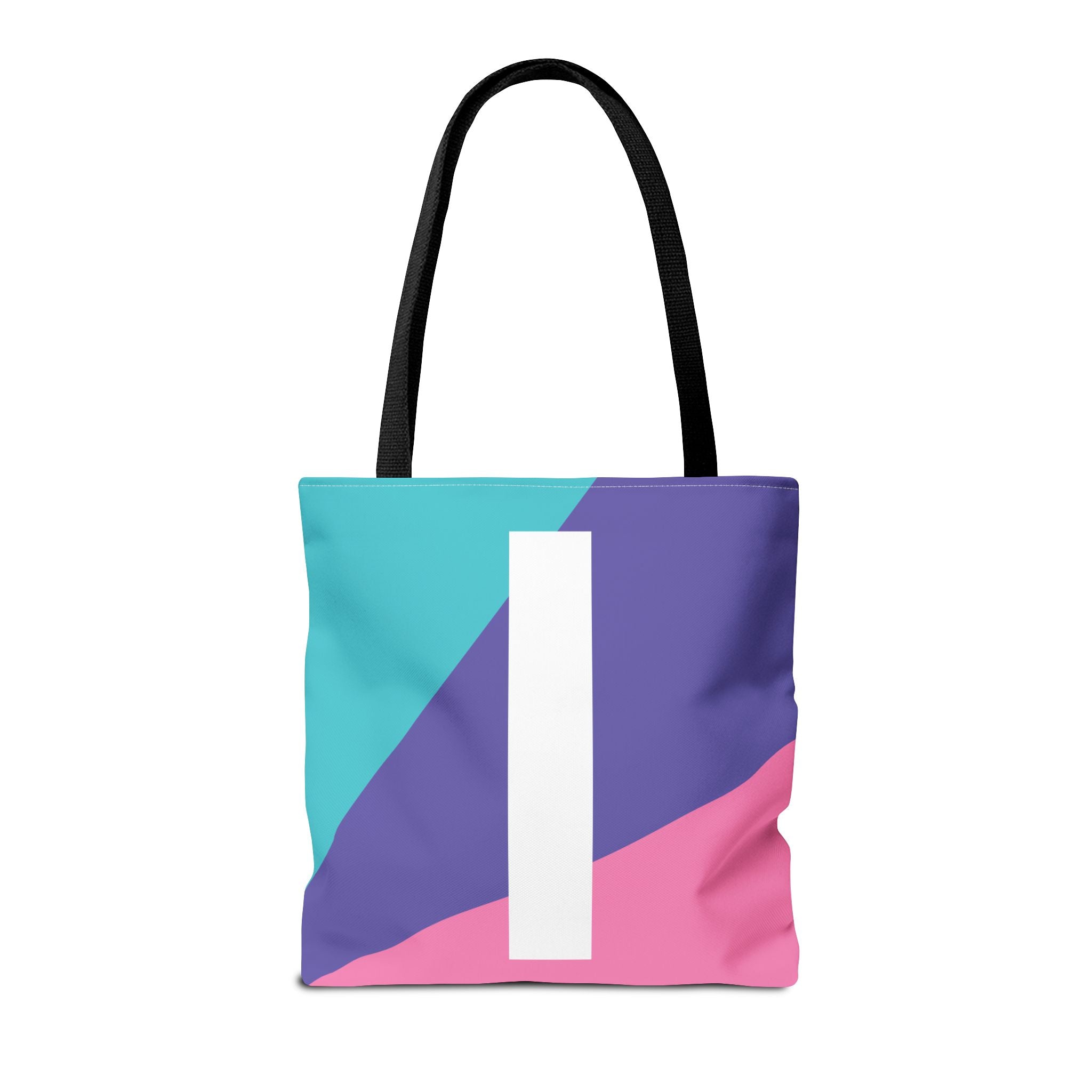 Monogram 'I' Colorblock Tote Bag — Personalized Initial I Shoulder Tote