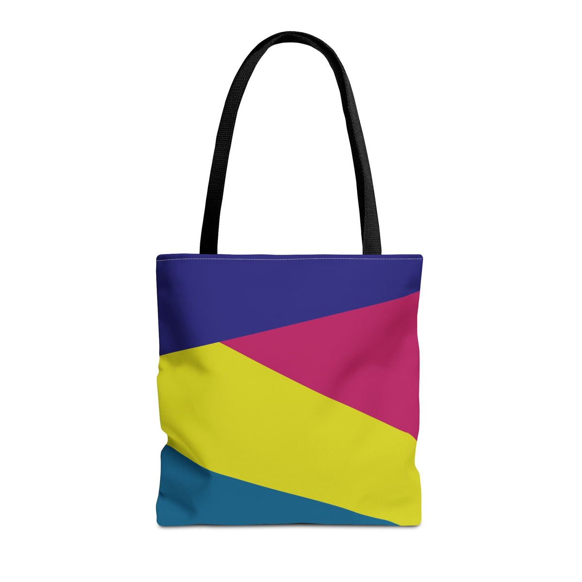 Retro 80s & 90s Inspired Color Block Tote Bag | Stylish Everyday Canvas Shoulder Bag