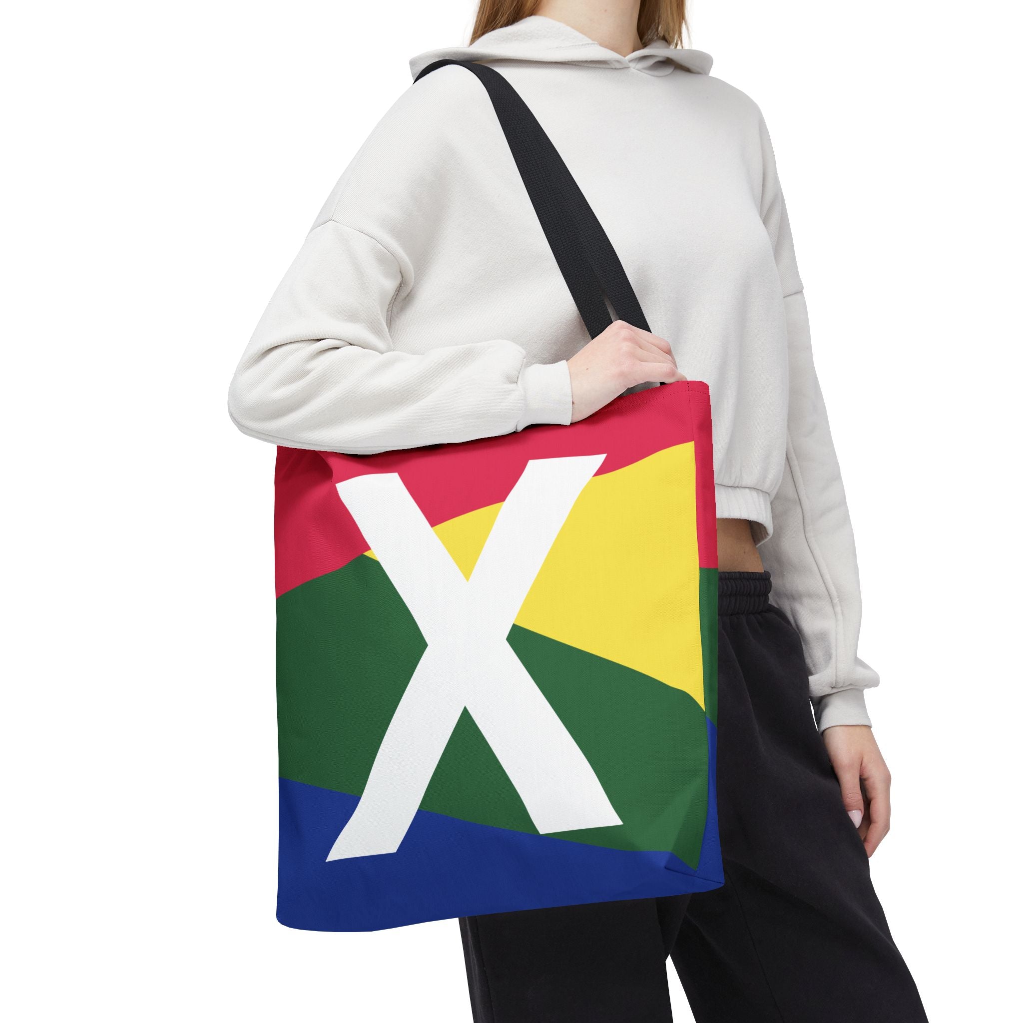 Monogram 'X' Colorblock Tote Bag — Personalized Initial X Shoulder Tote