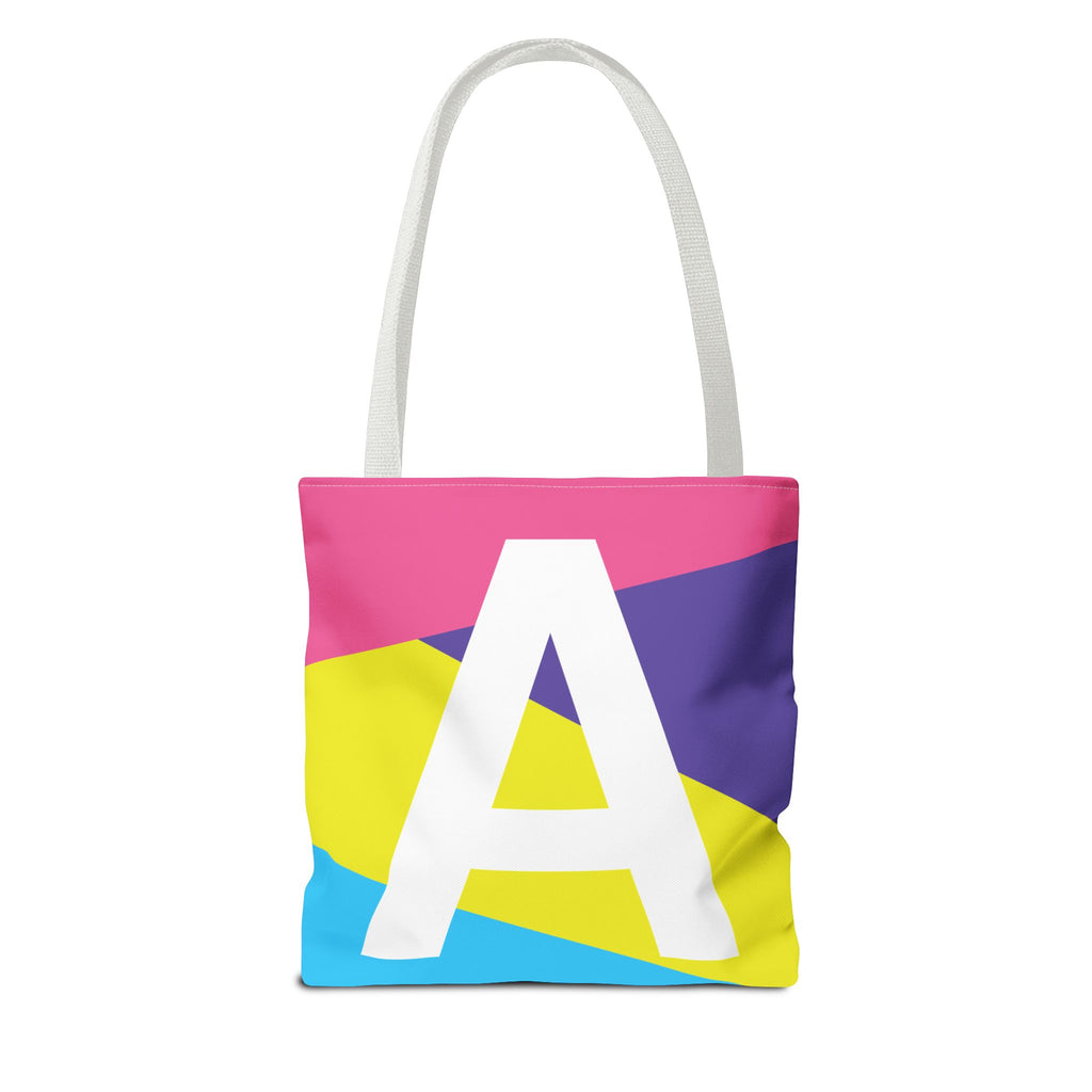 Monogram 'A' Colorblock Tote Bag — Personalized Initial A Shoulder Tote