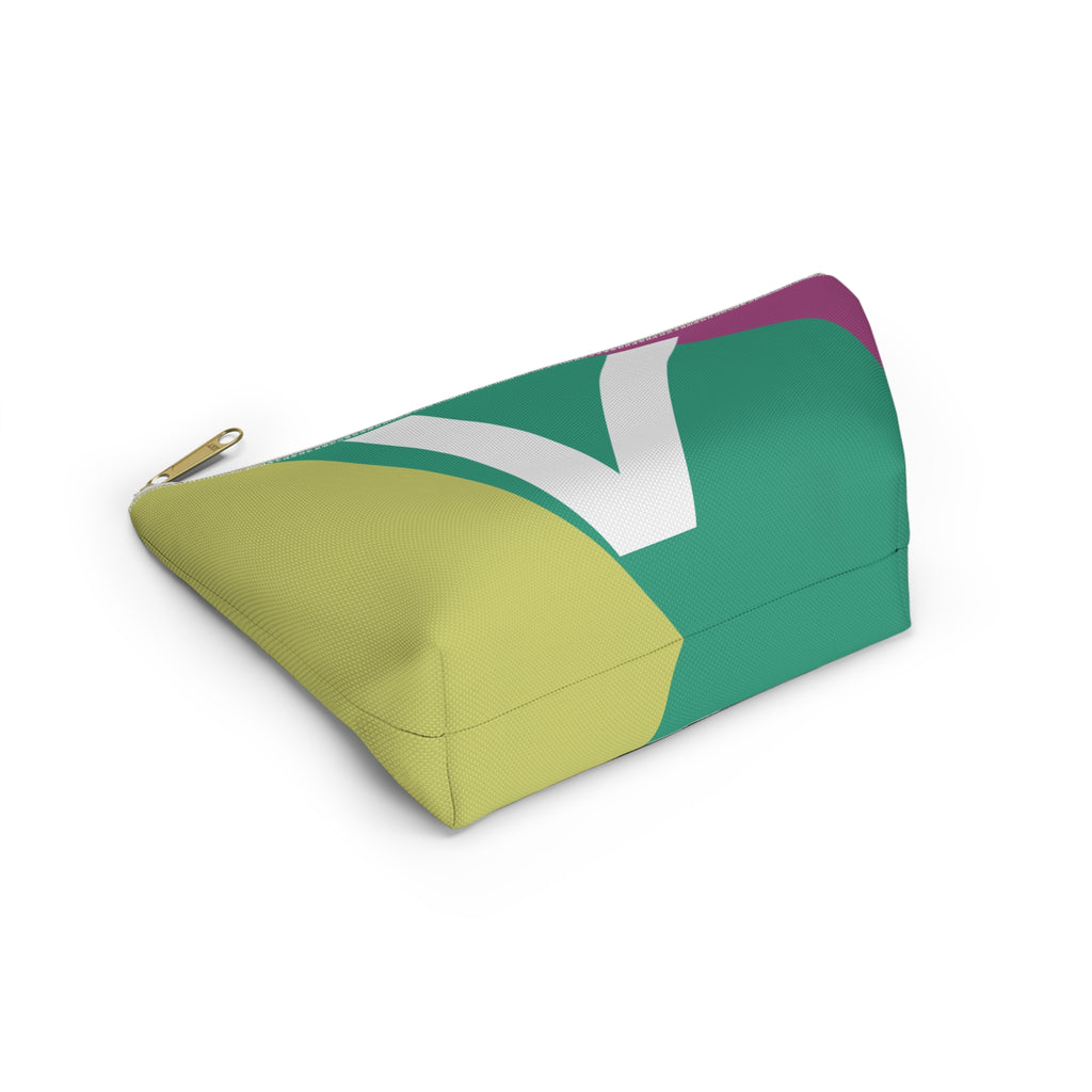 Initials Colorblock Accessory Pouch — Monogram V T-Bottom Cosmetic Bag