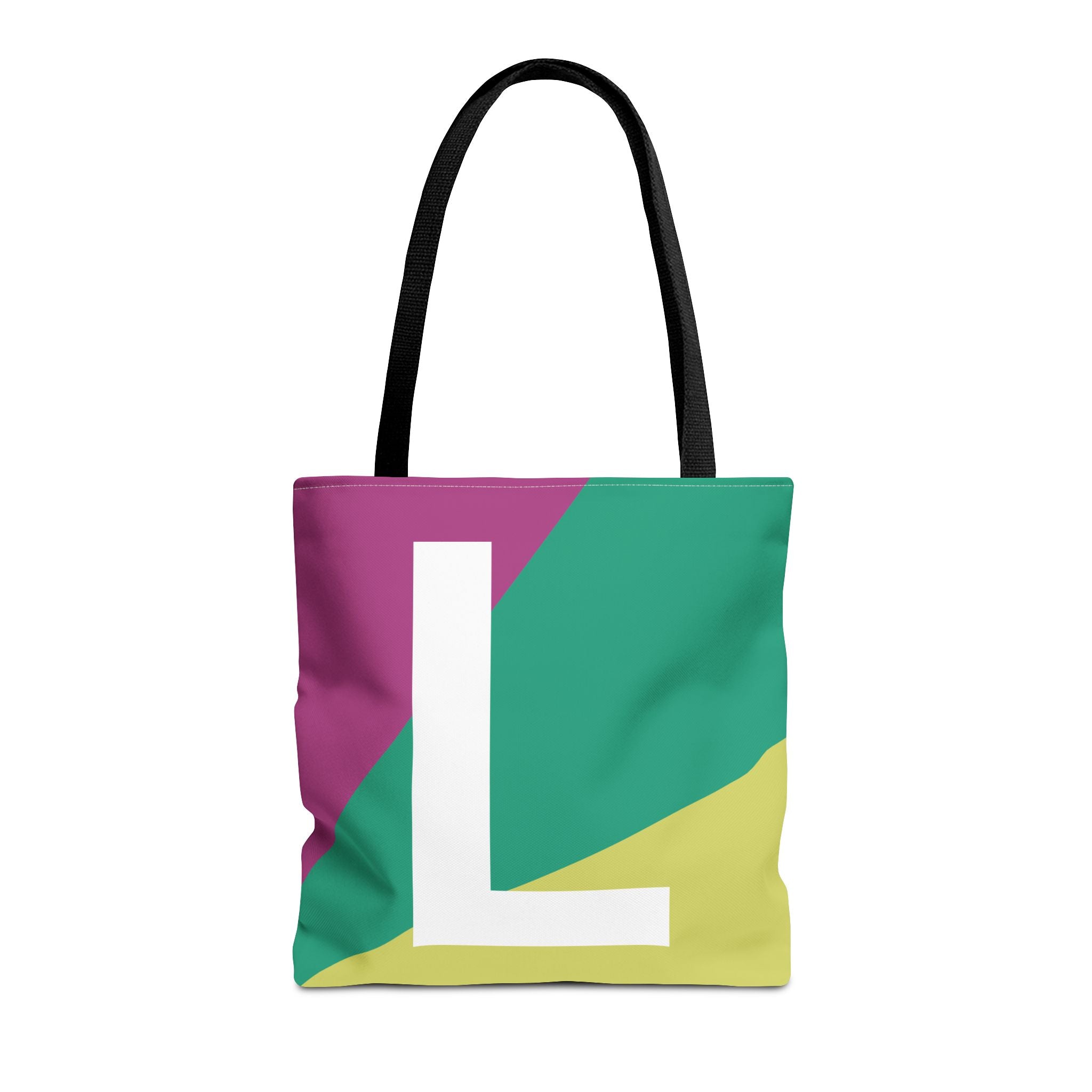 Monogram 'L' Colorblock Tote Bag — Personalized Initial L Shoulder Tote