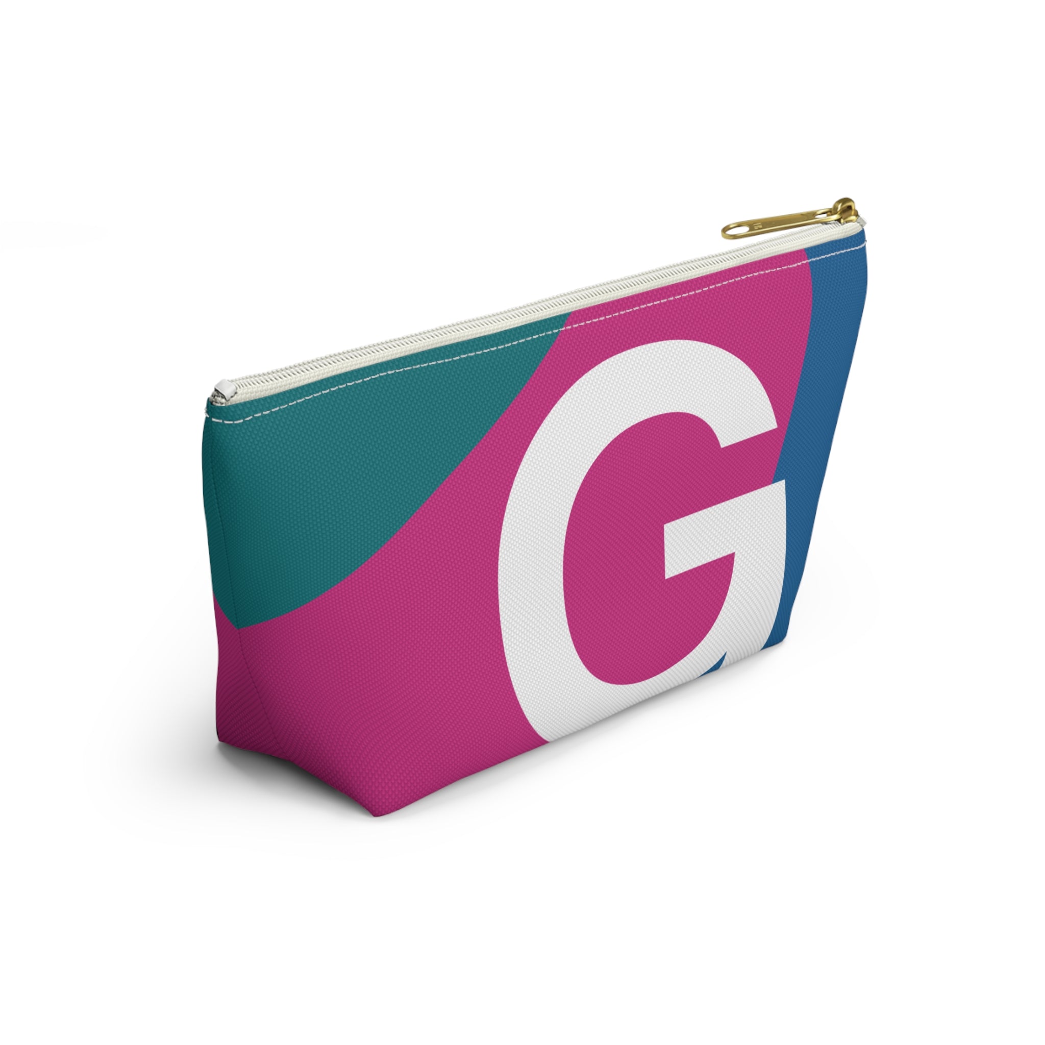 Initials Colorblock Accessory Pouch — Monogram G T-Bottom Cosmetic Bag