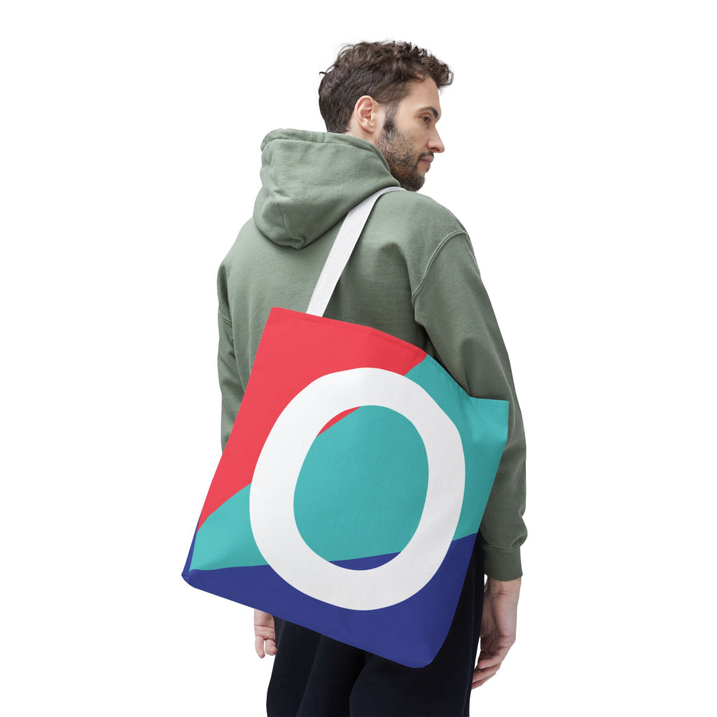 Monogram 'O' Colorblock Tote Bag — Personalized Initial O Shoulder Tote