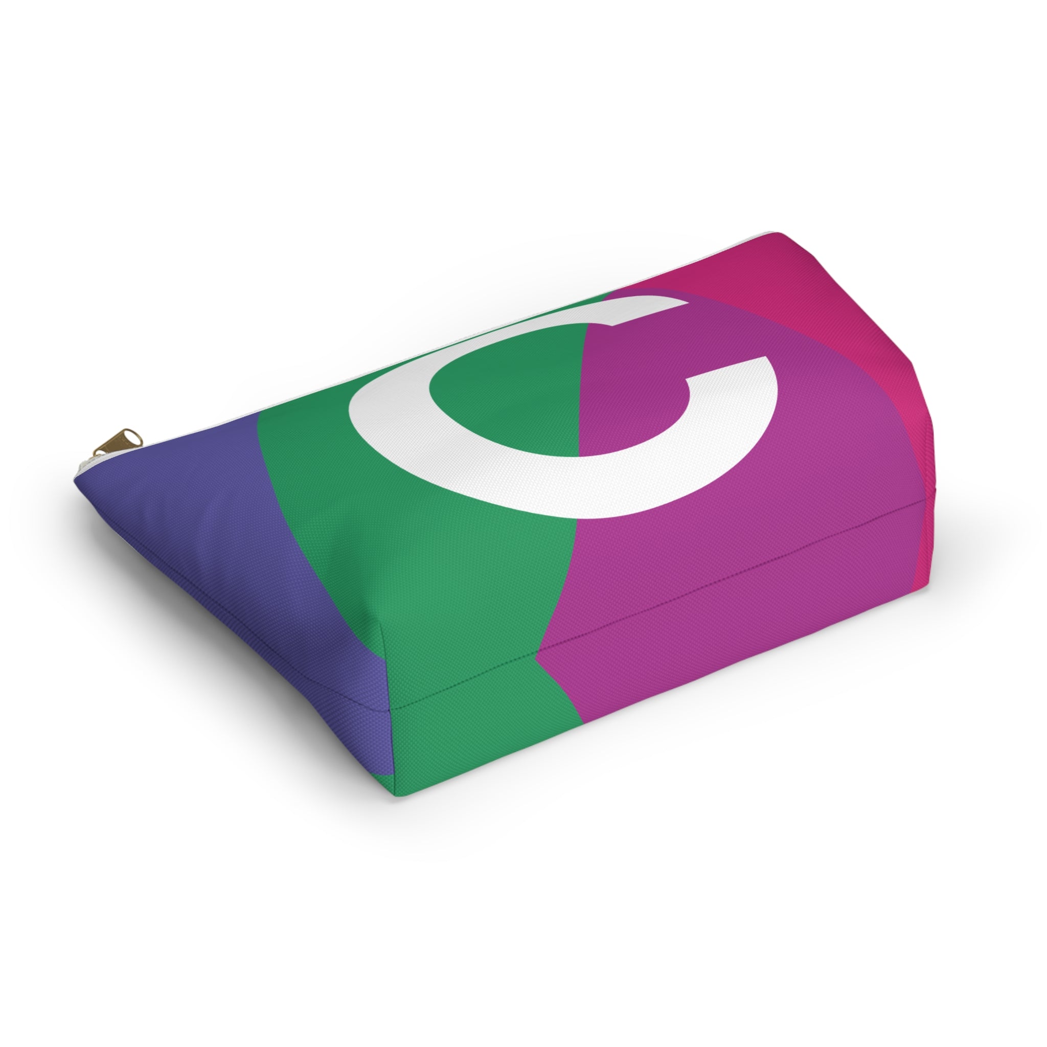 Initials Colorblock Accessory Pouch — Monogram C T-Bottom Cosmetic Bag