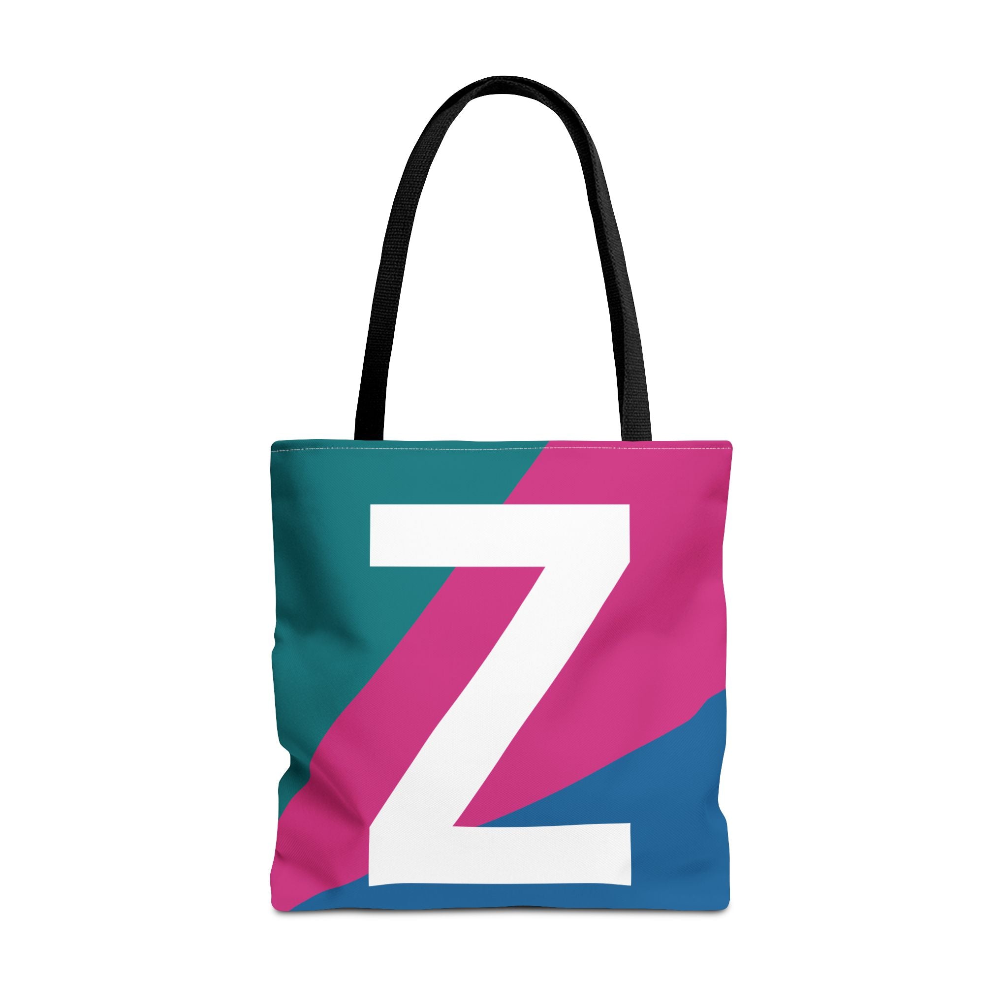 Monogram 'Z' Colorblock Tote Bag — Personalized Initial Z Shoulder Tote