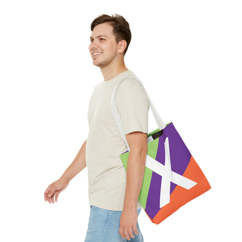 Monogram 'X' Colorblock Tote Bag — Personalized Initial X Shoulder Tote