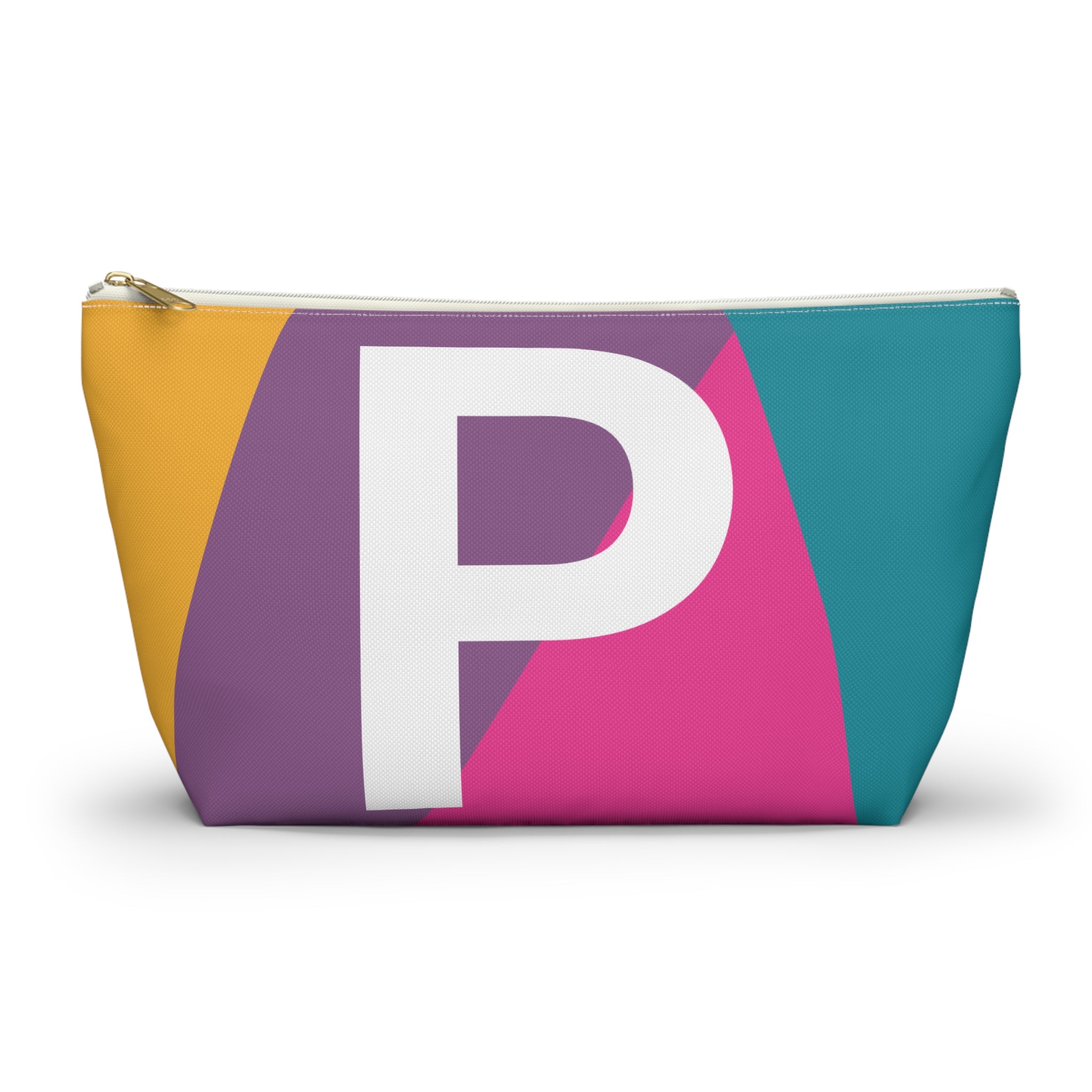 Initials Colorblock Accessory Pouch — Monogram P T-Bottom Cosmetic Bag