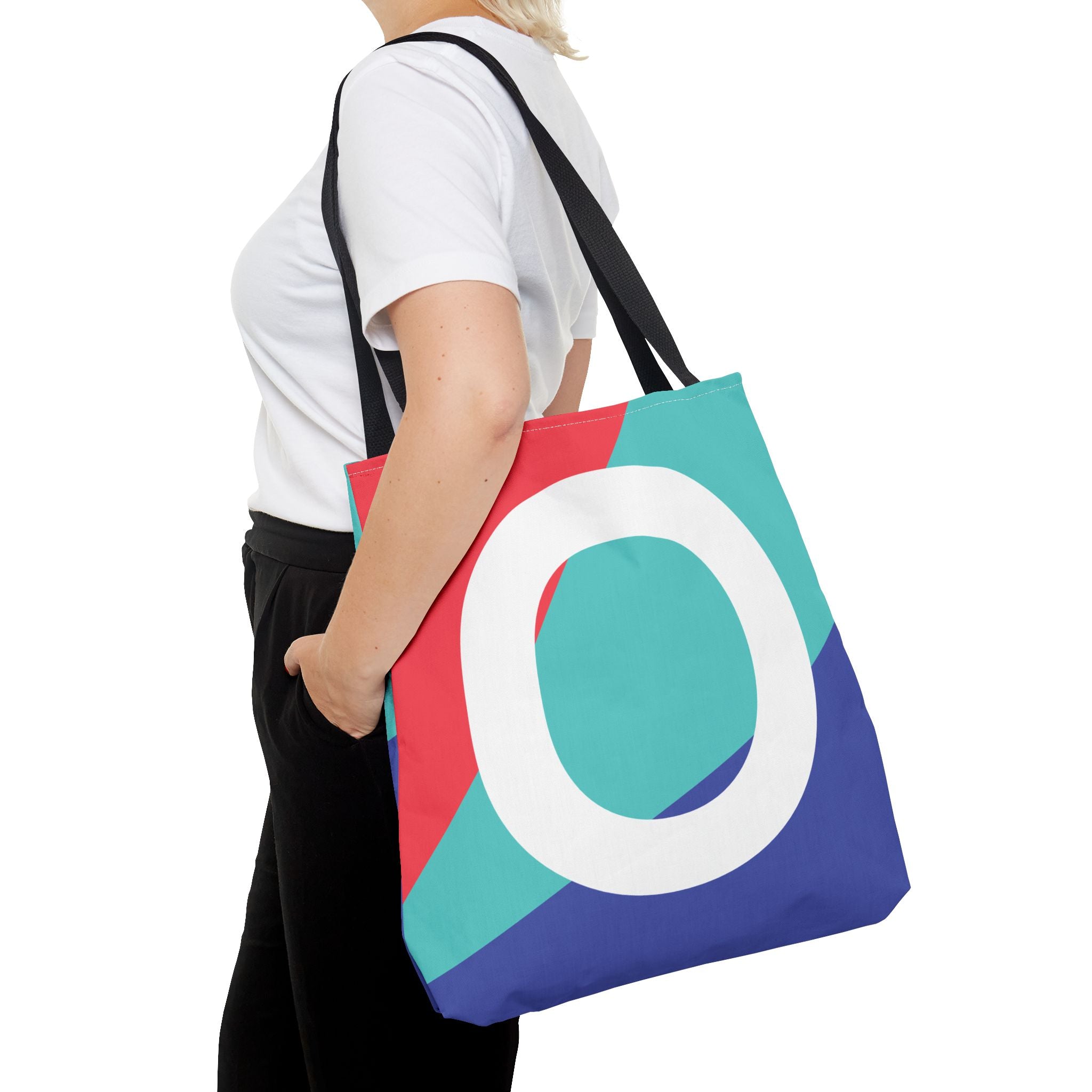 Monogram 'O' Colorblock Tote Bag — Personalized Initial O Shoulder Tote