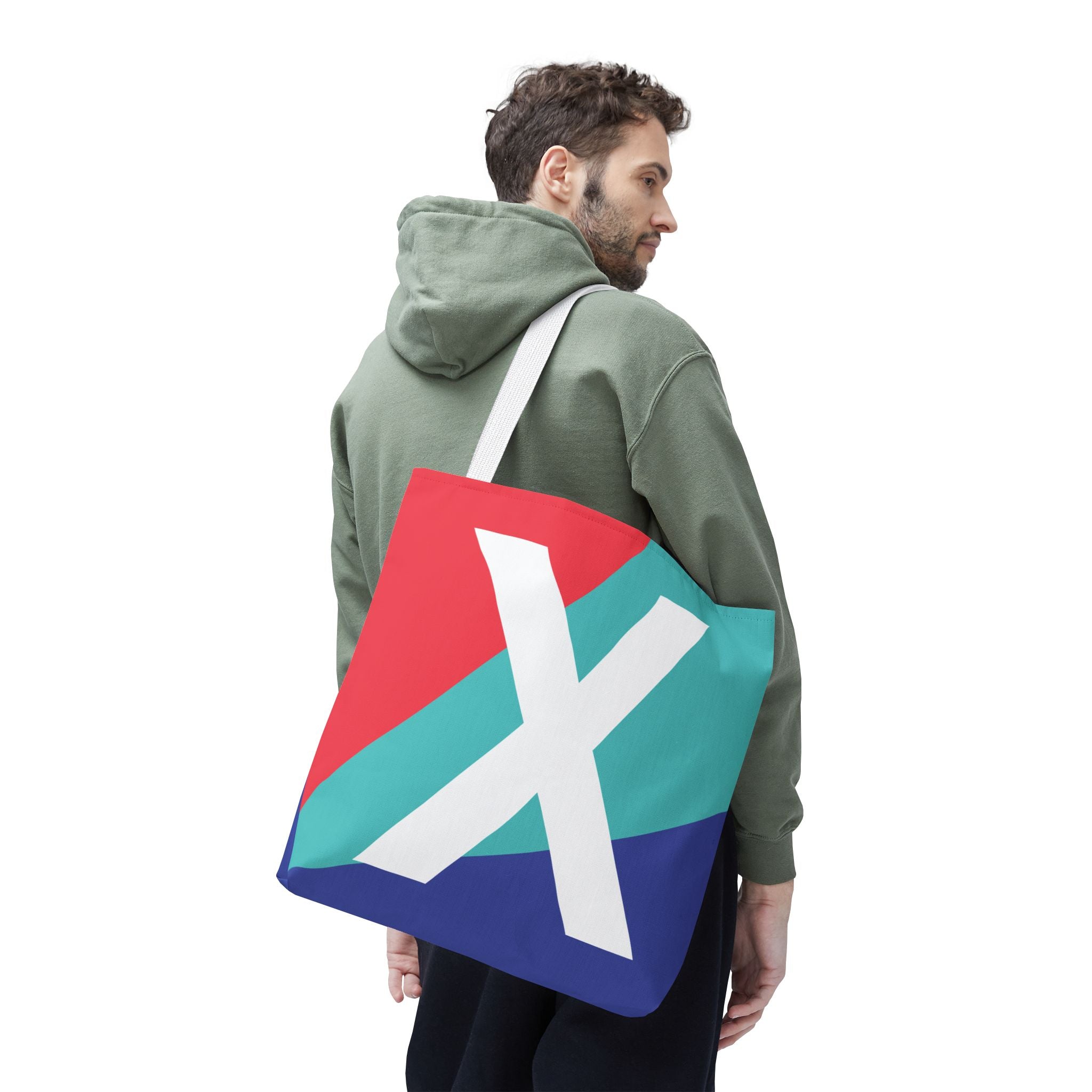 Monogram 'X' Colorblock Tote Bag — Personalized Initial X Shoulder Tote