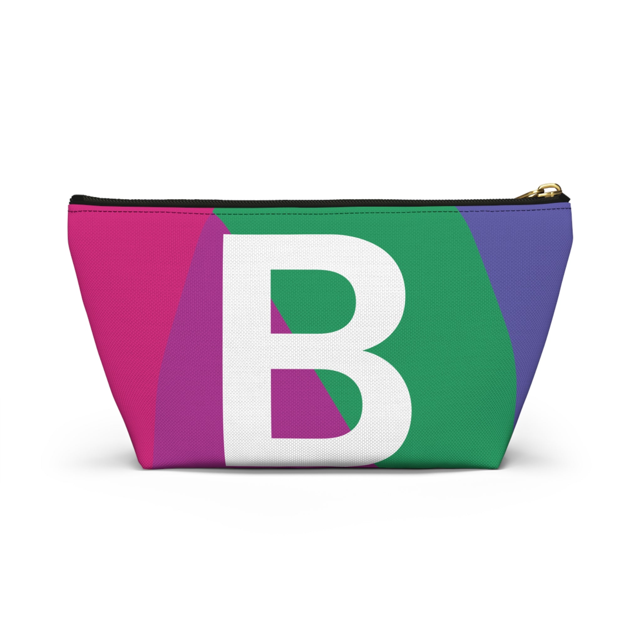 Initials Colorblock Accessory Pouch — Monogram B T-Bottom Cosmetic Bag