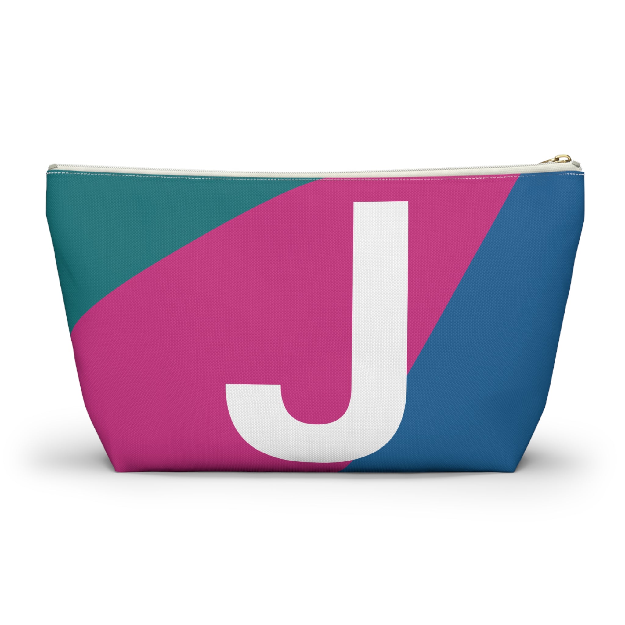 Initials Colorblock Accessory Pouch — Monogram J T-Bottom Cosmetic Bag