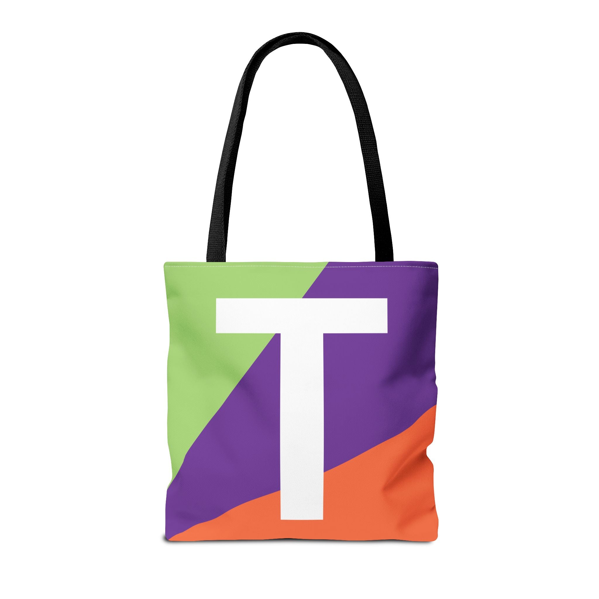 Monogram 'T' Colorblock Tote Bag — Personalized Initial T Shoulder Tote