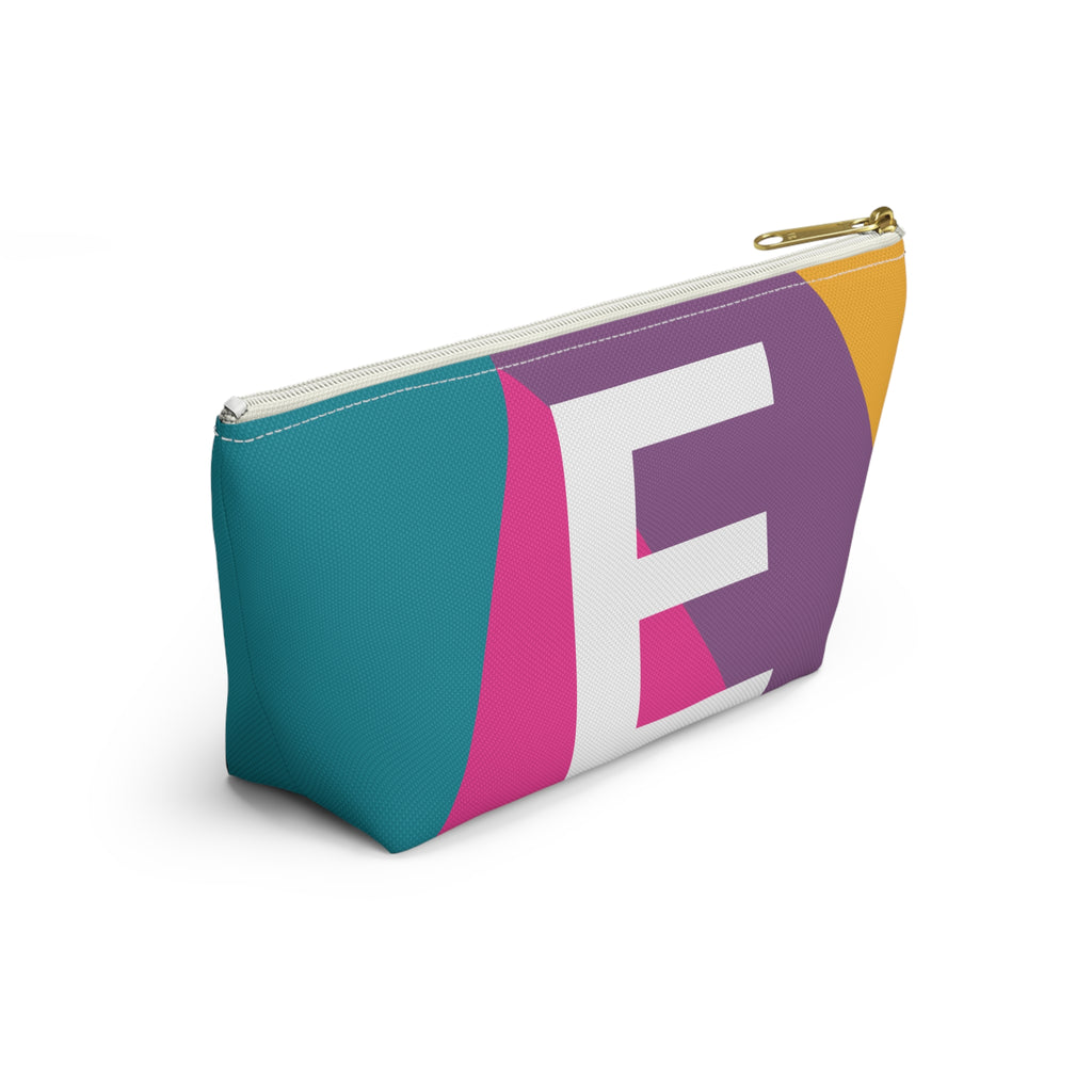 Initials Colorblock Accessory Pouch — Monogram E T-Bottom Cosmetic Bag