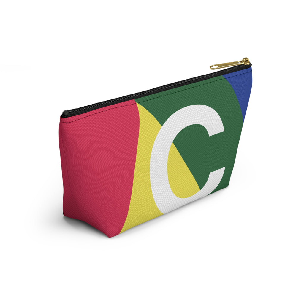 Initials Colorblock Accessory Pouch — Monogram C T-Bottom Cosmetic Bag