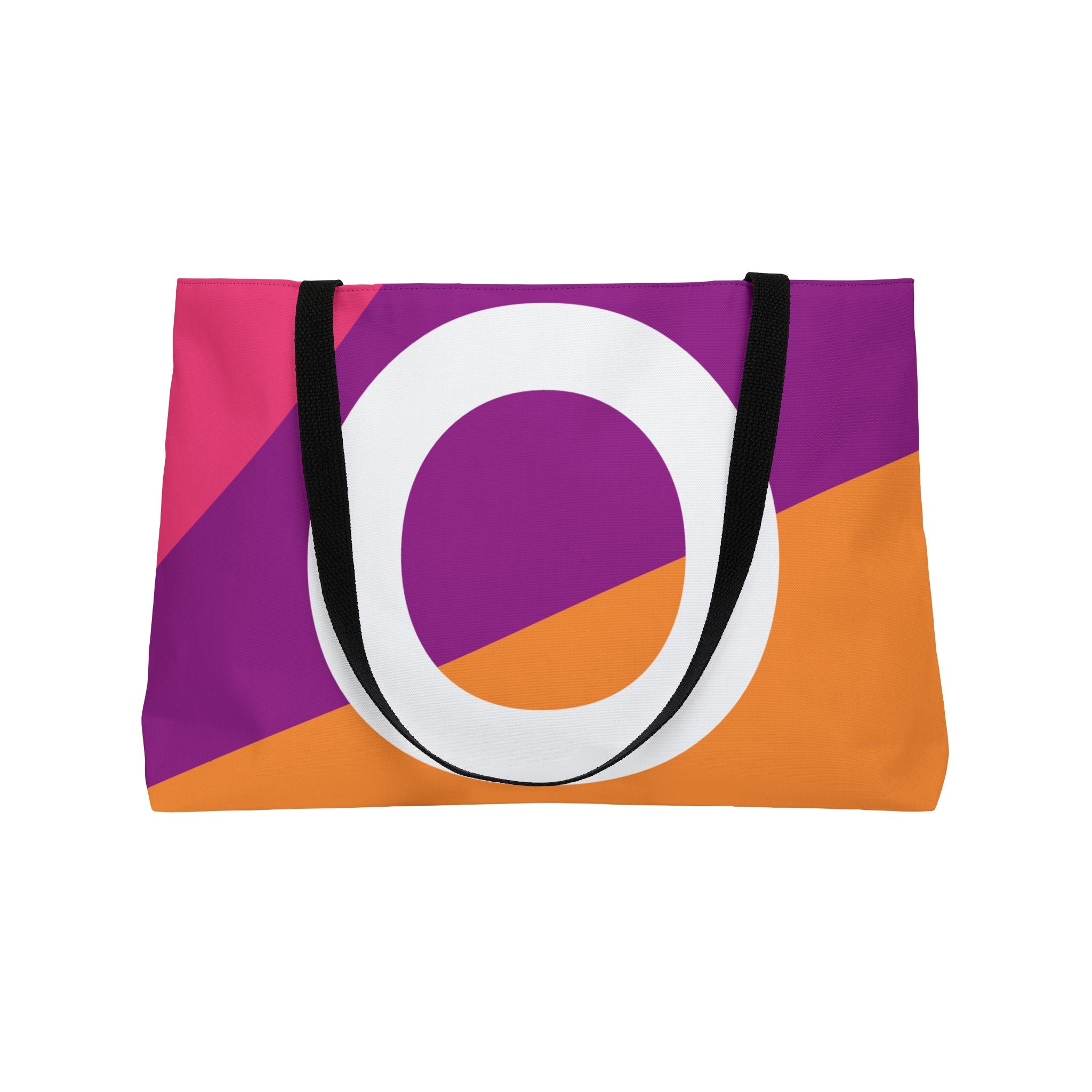Personalized 'O' Colorblock Tote Bag — Monogram Weekender Tote