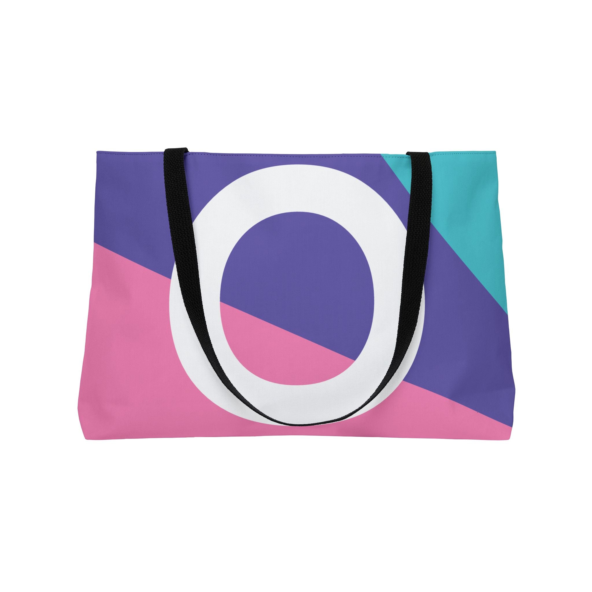 Personalized 'O' Colorblock Tote Bag — Monogram Weekender Tote