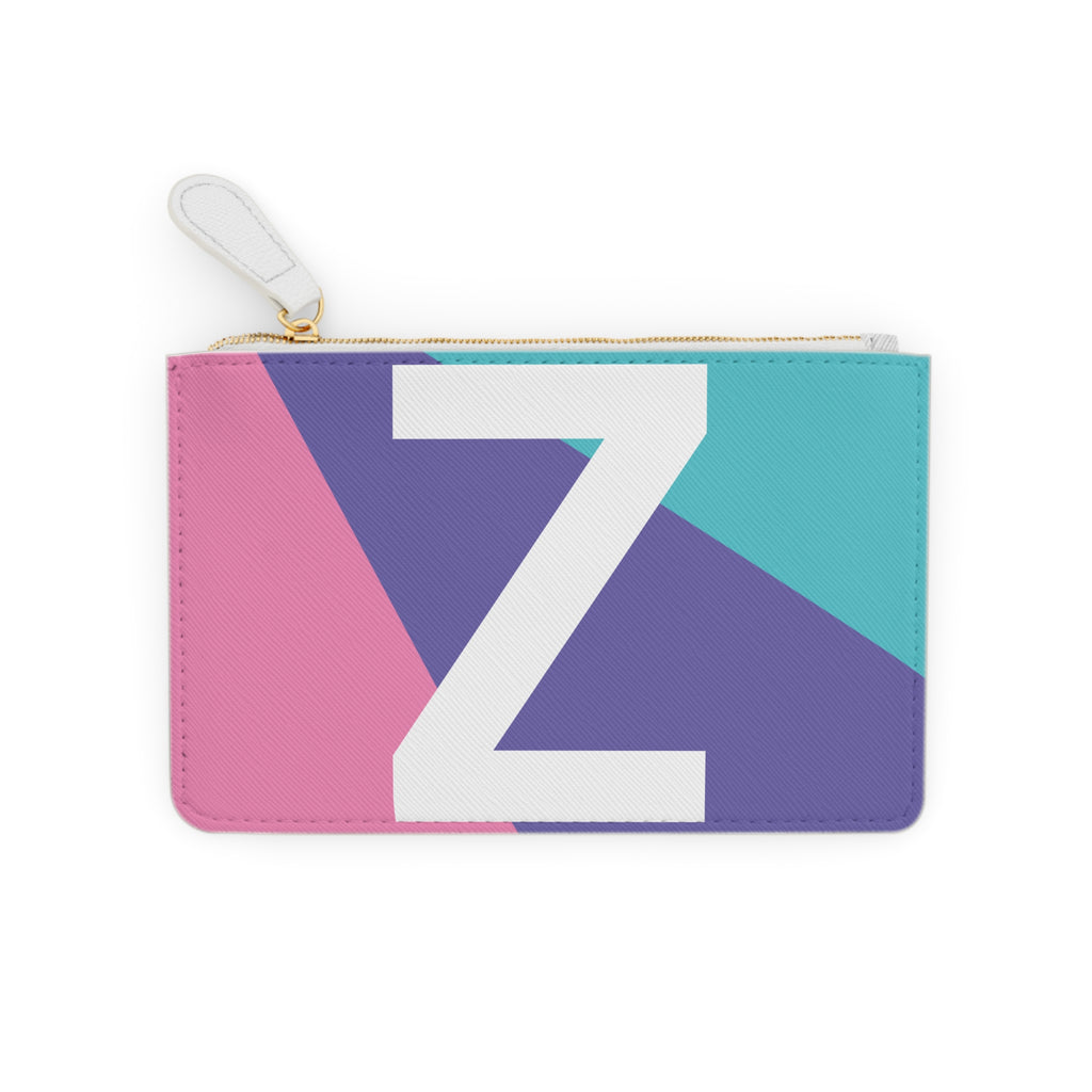 Initial Z Mini Clutch — Colorblock Monogram Wristlet Wallet