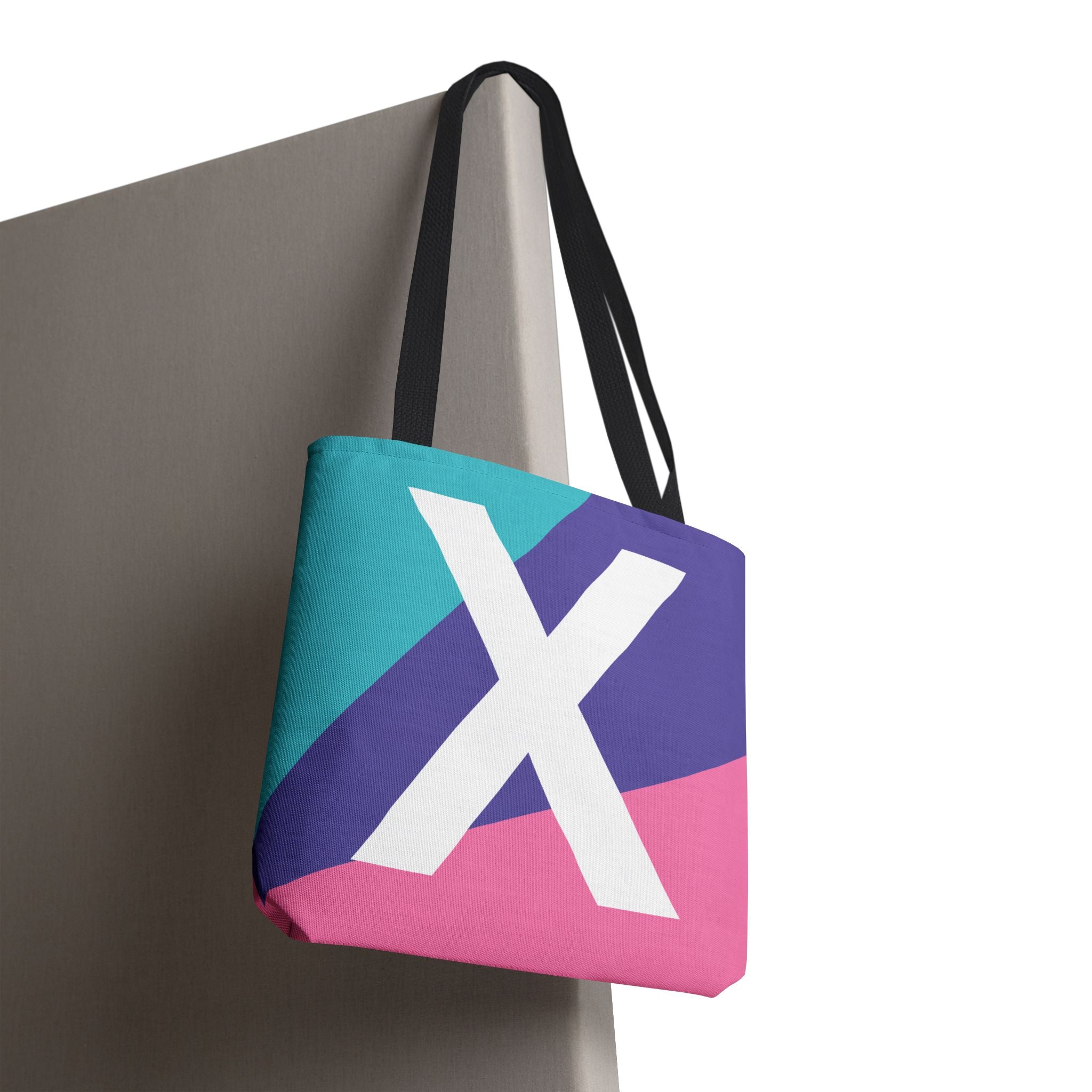 Monogram 'X' Colorblock Tote Bag — Personalized Initial X Shoulder Tote