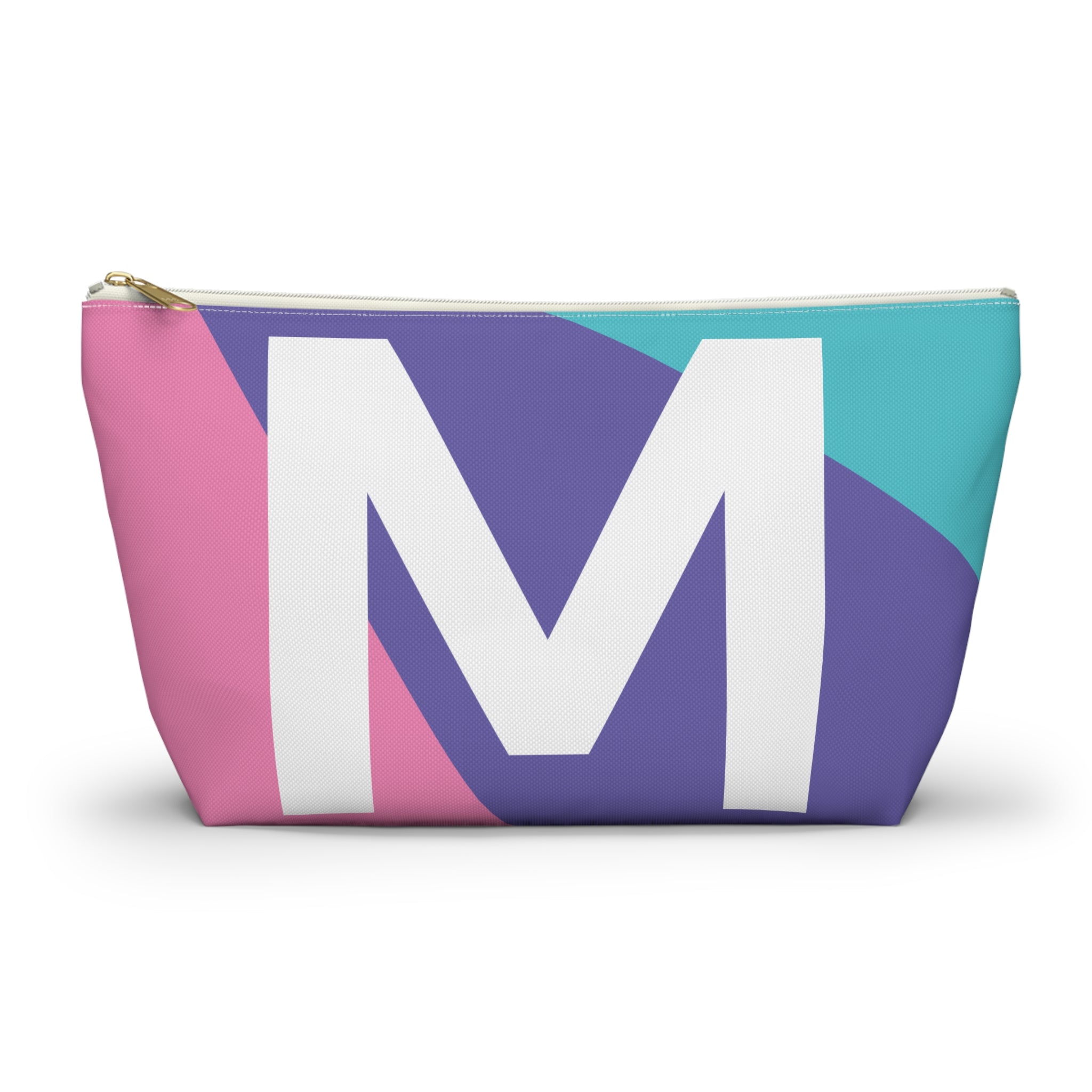 Initials Colorblock Accessory Pouch — Monogram M T-Bottom Cosmetic Bag