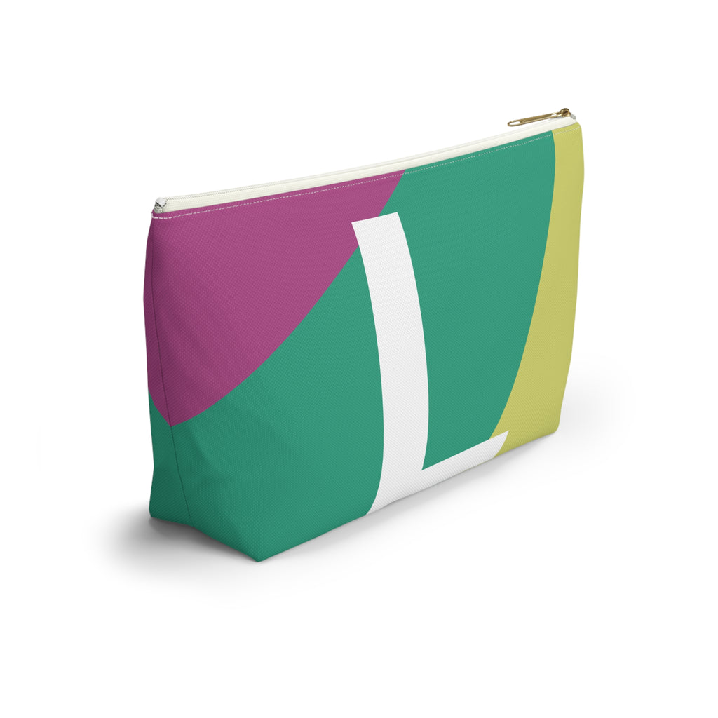 Initials Colorblock Accessory Pouch — Monogram L T-Bottom Cosmetic Bag