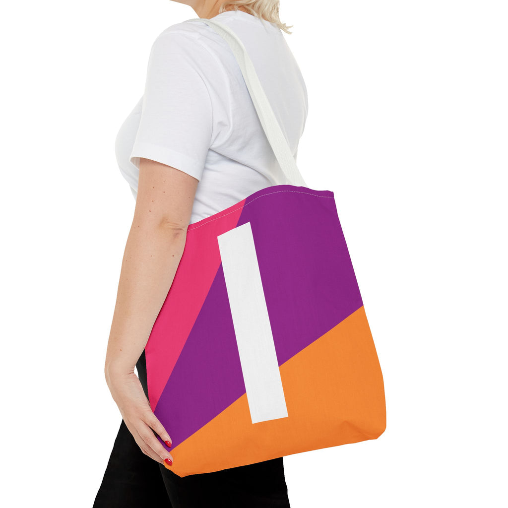 Monogram 'I' Colorblock Tote Bag — Personalized Initial I Shoulder Tote