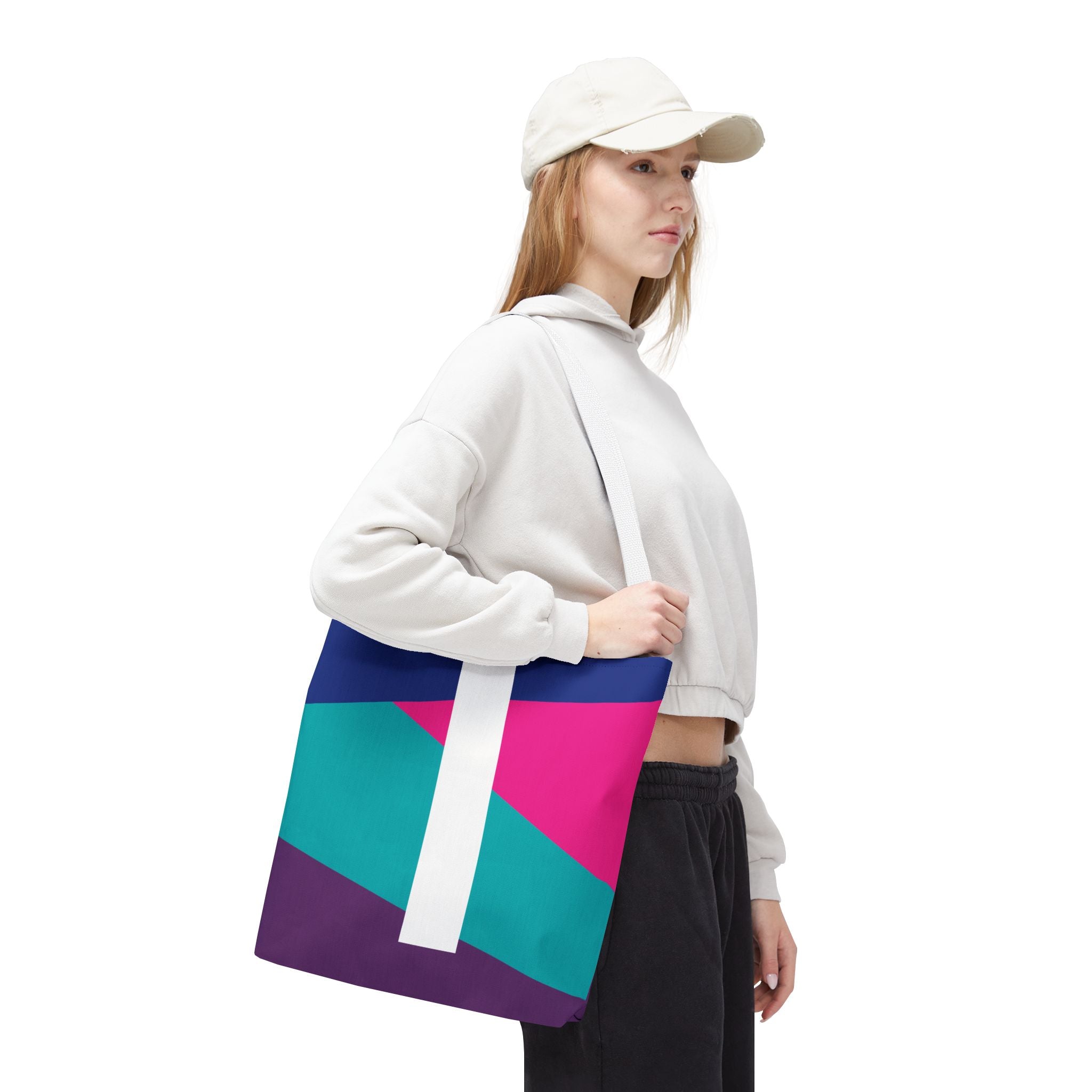 Monogram 'I' Colorblock Tote Bag — Personalized Initial I Shoulder Tote
