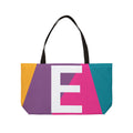 Personalized 'E' Colorblock Tote Bag — Monogram Weekender Tote