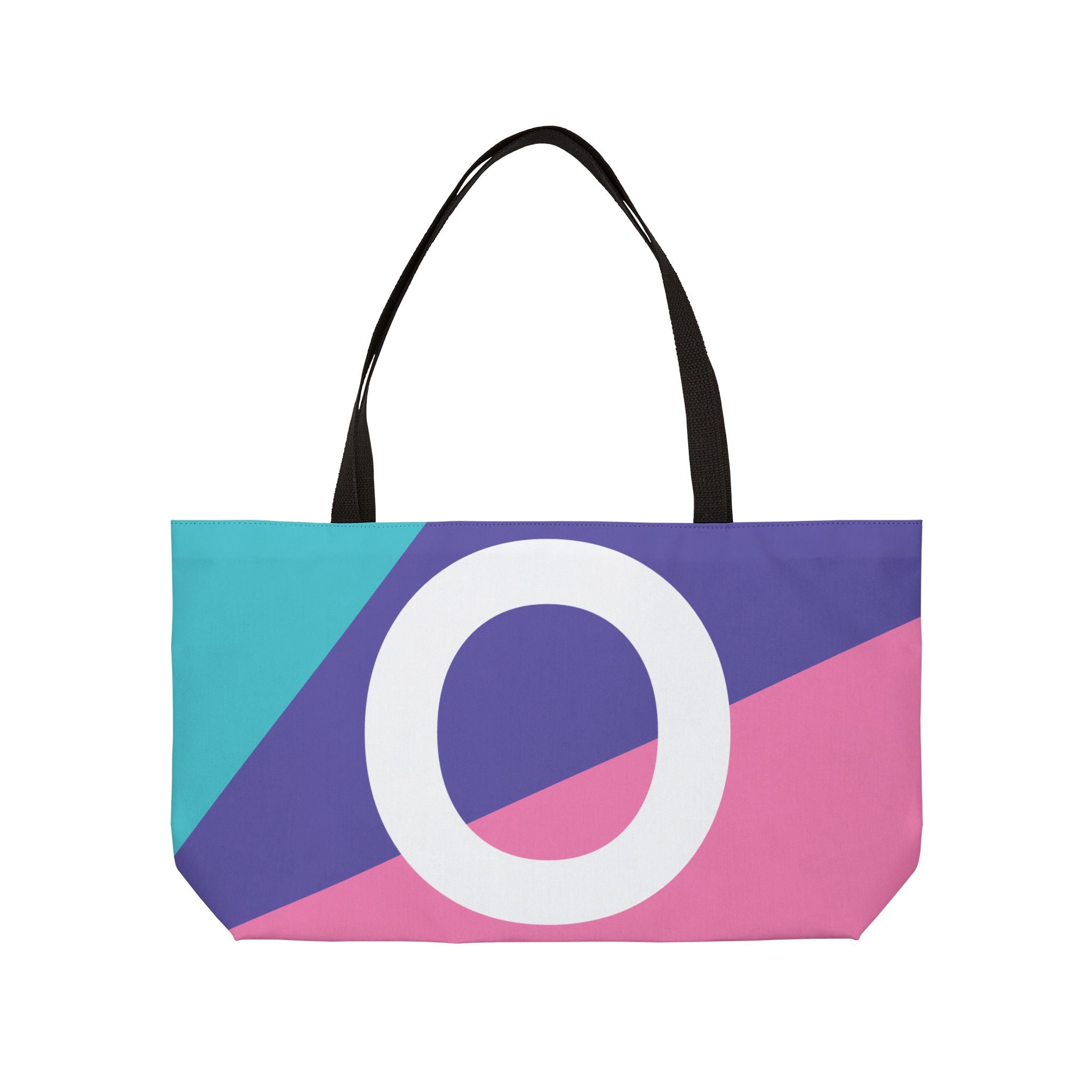 Personalized 'O' Colorblock Tote Bag — Monogram Weekender Tote
