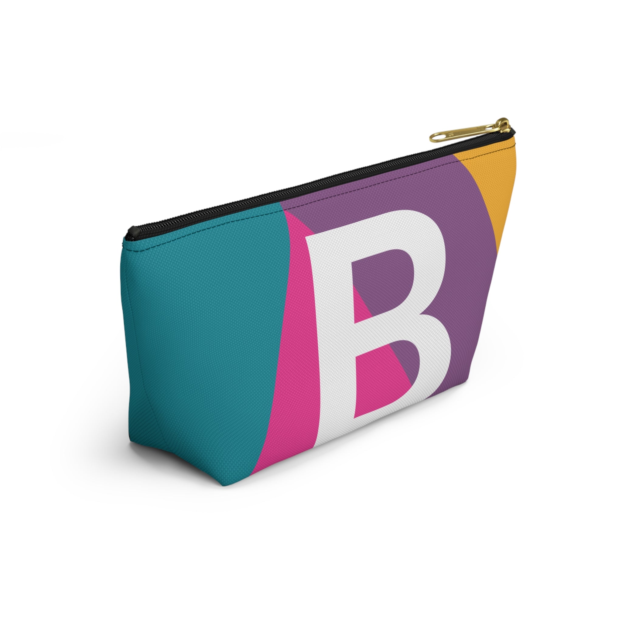 Initials Colorblock Accessory Pouch — Monogram B T-Bottom Cosmetic Bag