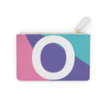 Initial O Mini Clutch — Colorblock Monogram Wristlet Wallet