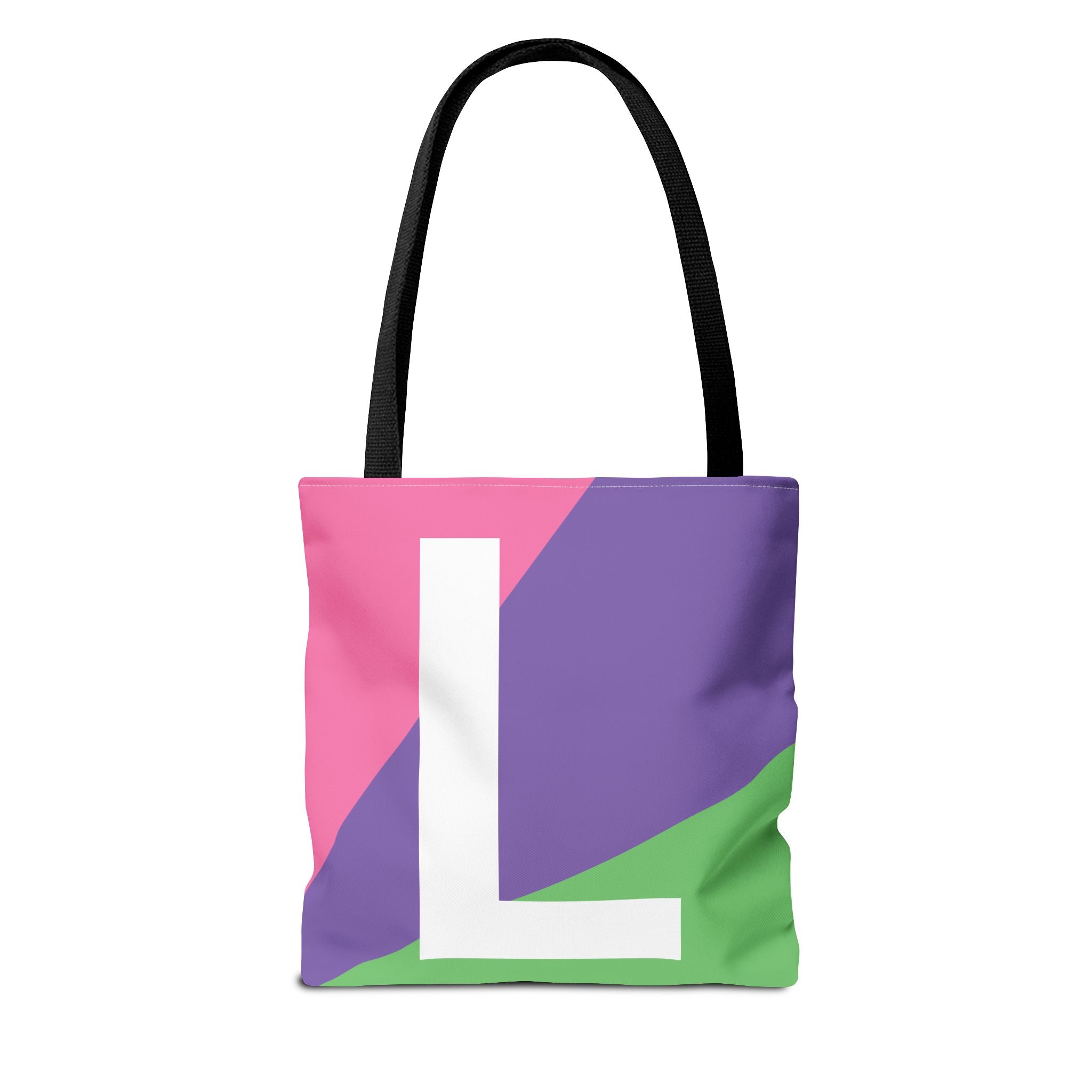 Monogram 'L' Colorblock Tote Bag — Personalized Initial L Shoulder Tote