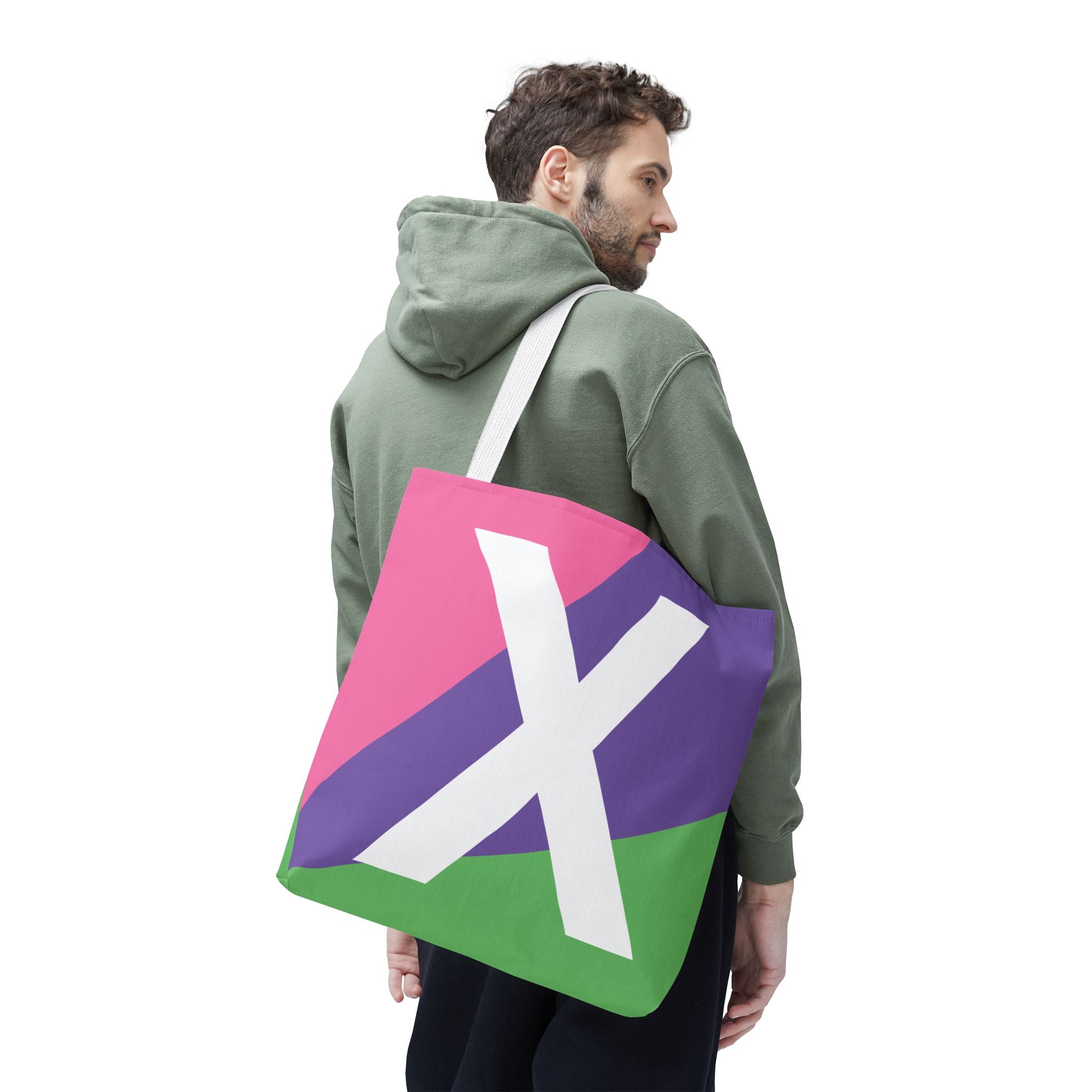 Monogram 'X' Colorblock Tote Bag — Personalized Initial X Shoulder Tote