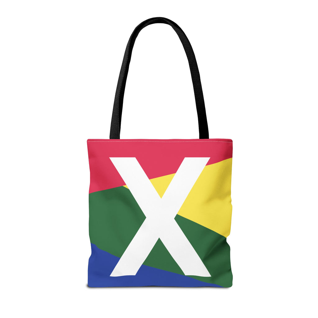 Monogram 'X' Colorblock Tote Bag — Personalized Initial X Shoulder Tote