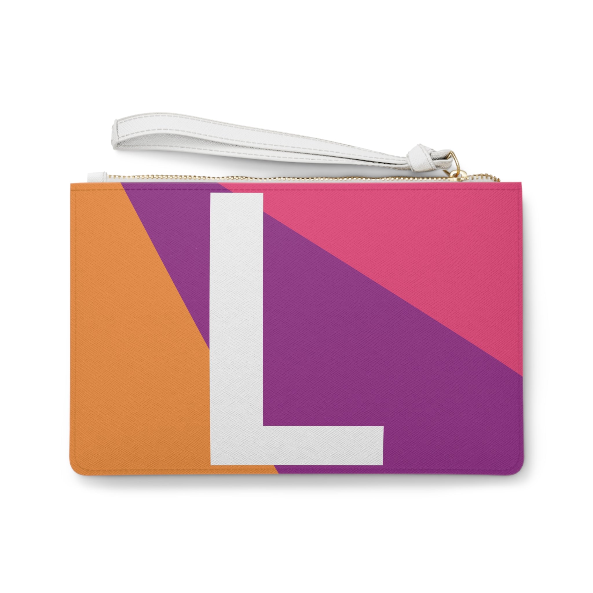 Monogram 'L' Colorblock Clutch Bag — Bold Geometric Wristlet for Everyday & Gifts