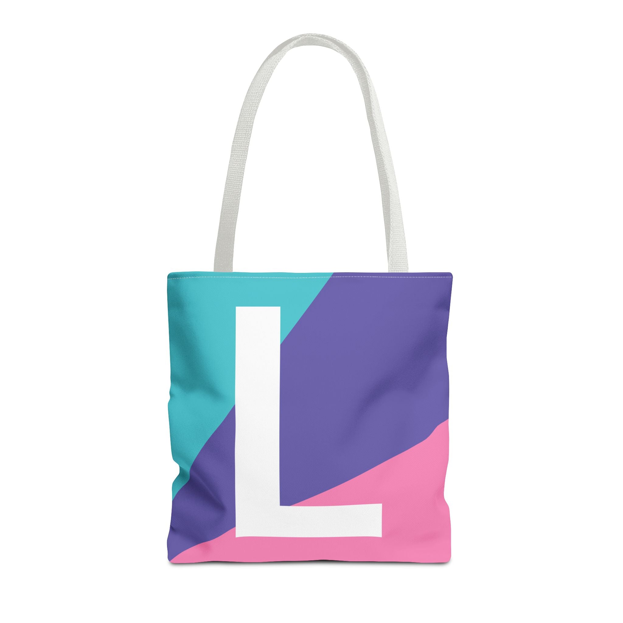 Monogram 'L' Colorblock Tote Bag — Personalized Initial L Shoulder Tote