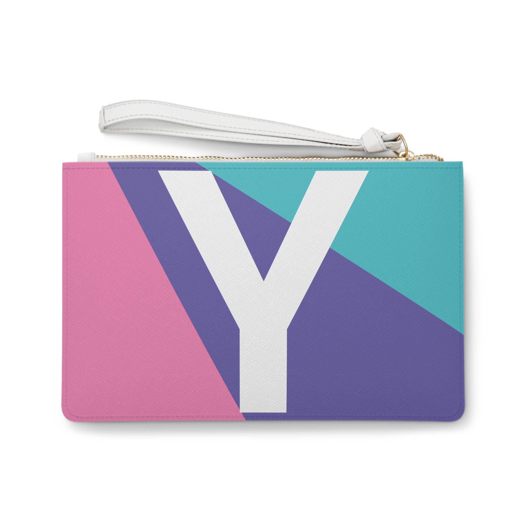 Monogram 'Y' Colorblock Clutch Bag — Bold Geometric Wristlet for Everyday & Gifts