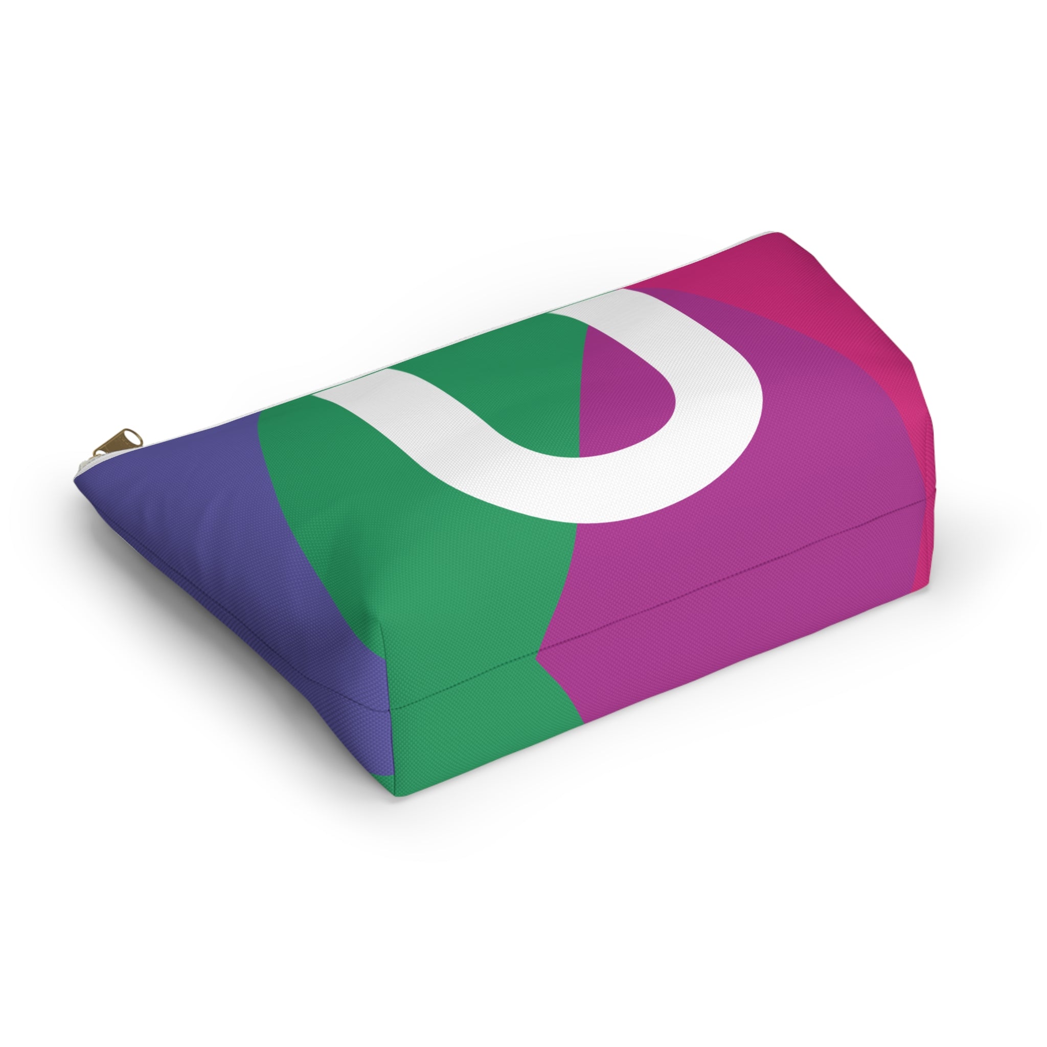 Initials Colorblock Accessory Pouch — Monogram U T-Bottom Cosmetic Bag