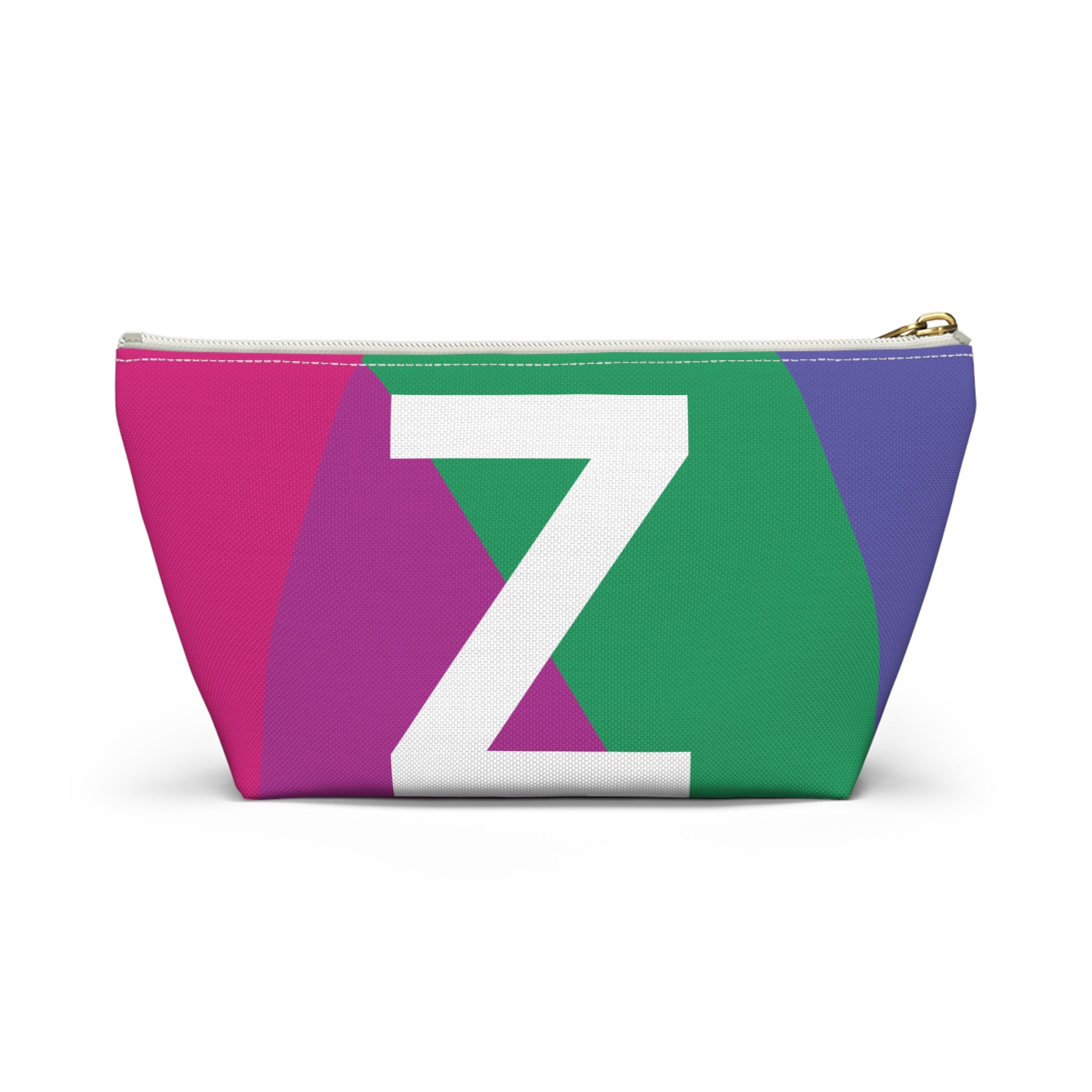 Initials Colorblock Accessory Pouch — Monogram Z T-Bottom Cosmetic Bag