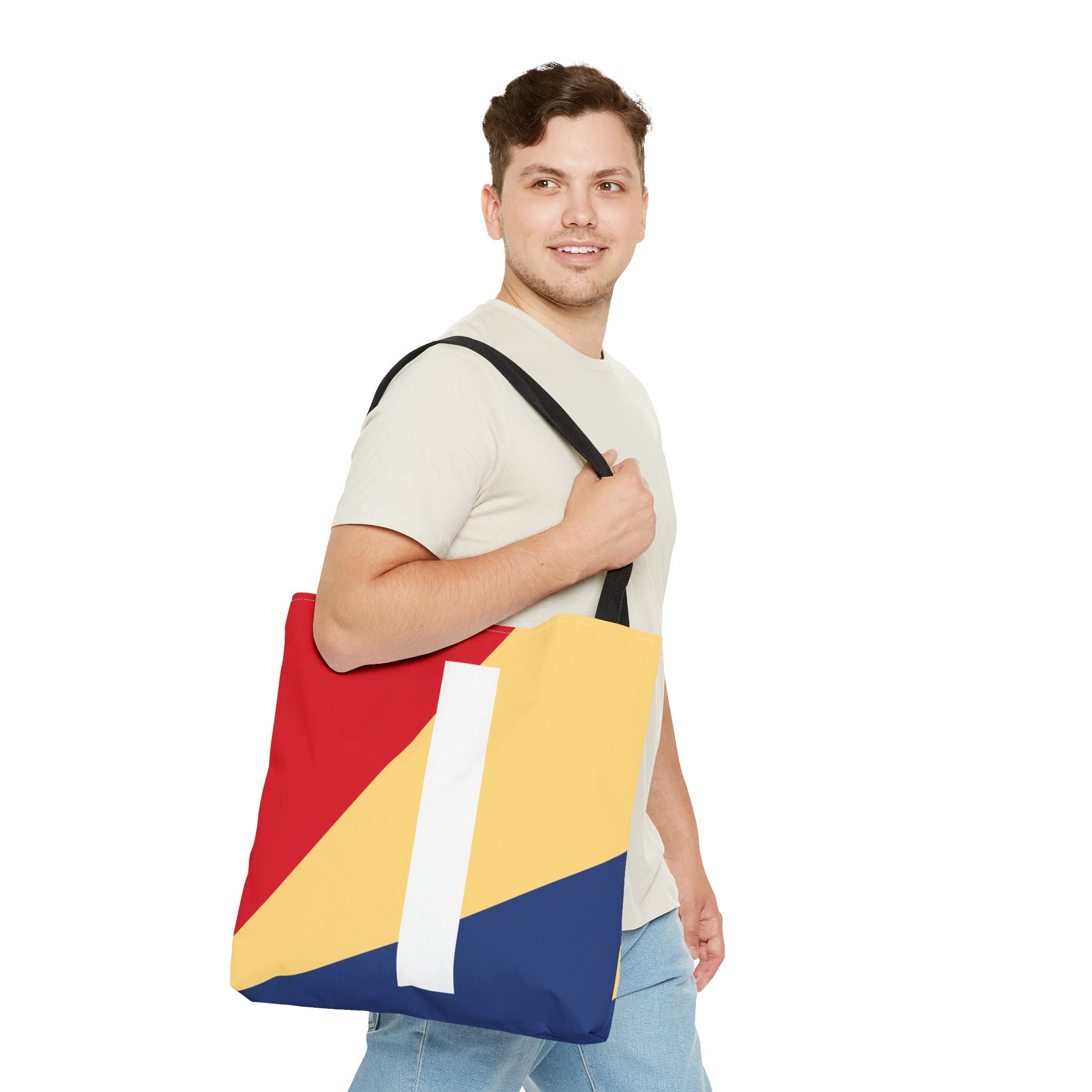 Monogram 'I' Colorblock Tote Bag — Personalized Initial I Shoulder Tote