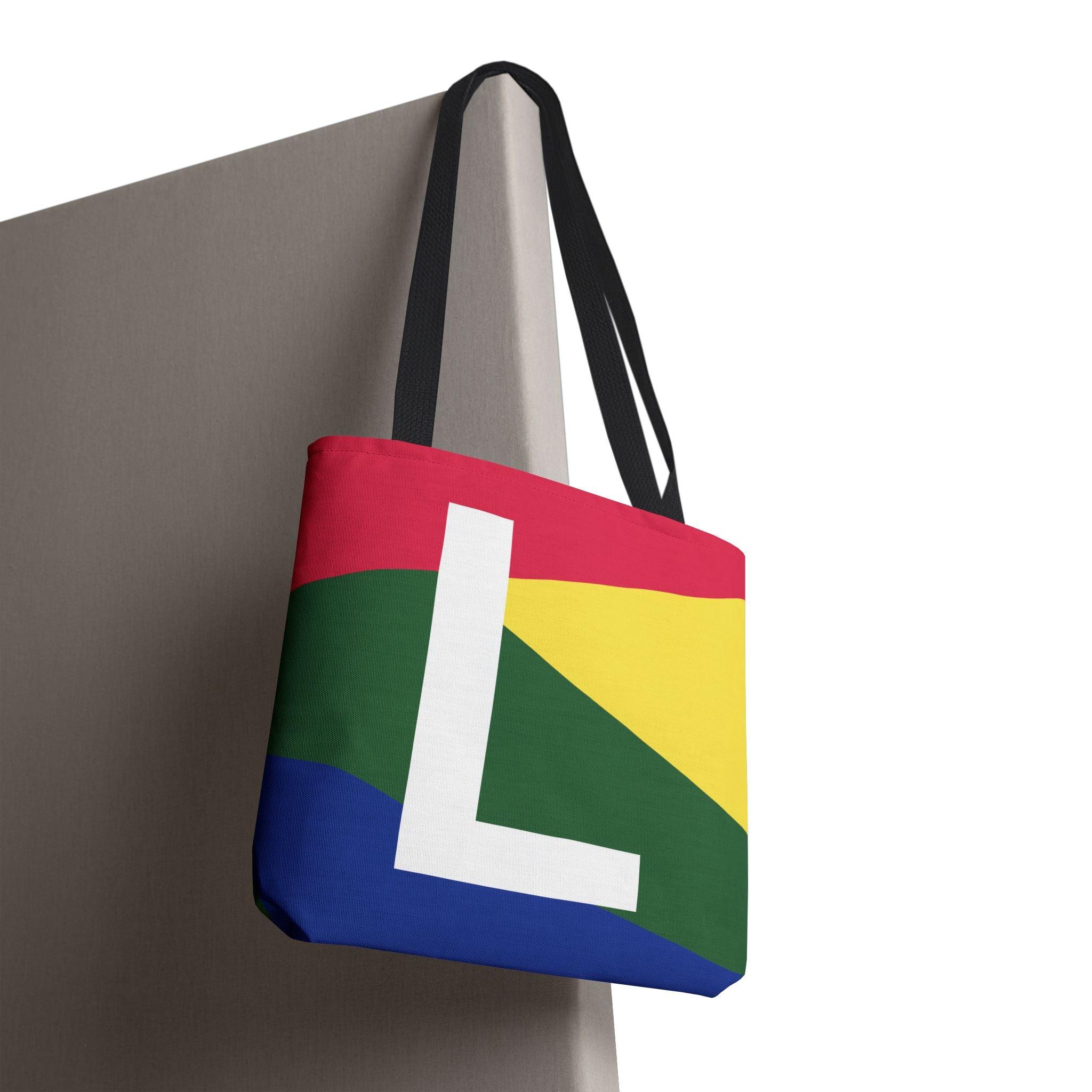 Monogram 'L' Colorblock Tote Bag — Personalized Initial L Shoulder Tote