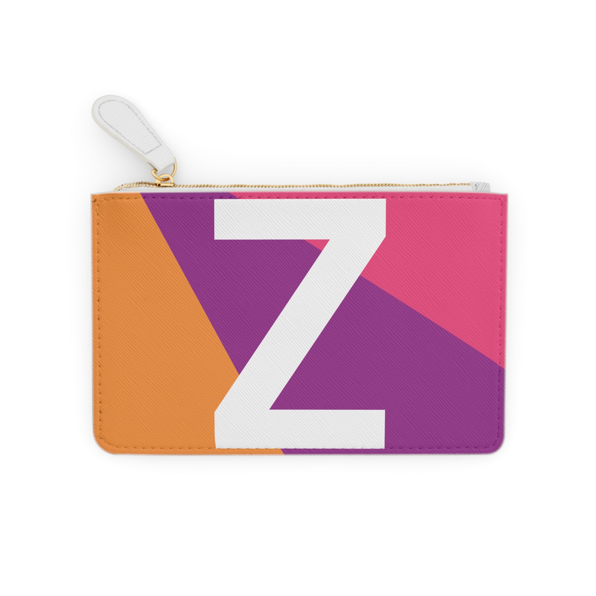 Initial Z Mini Clutch — Colorblock Monogram Wristlet Wallet