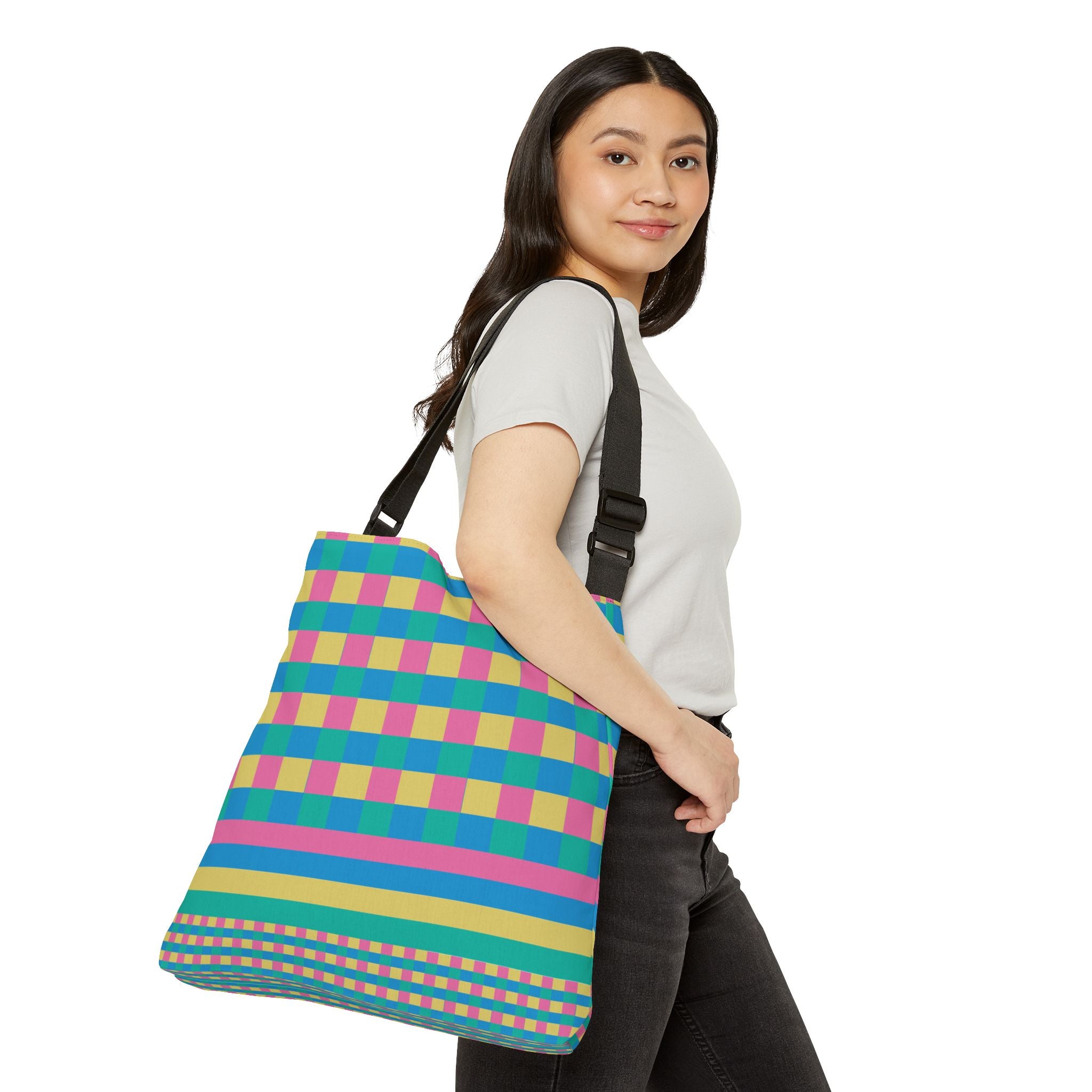 Colorblock Geometric Tote Bag