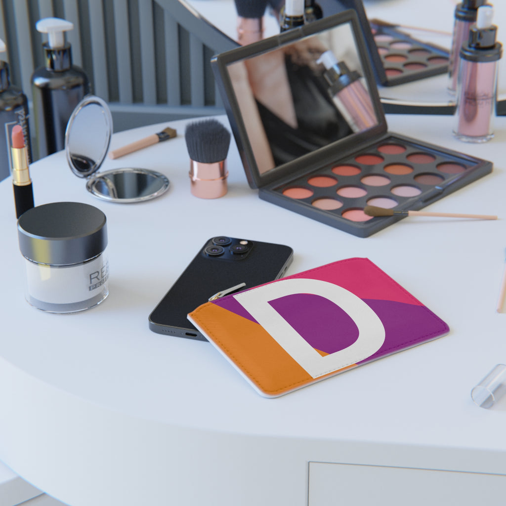 Initial D Mini Clutch — Colorblock Monogram Wristlet Wallet