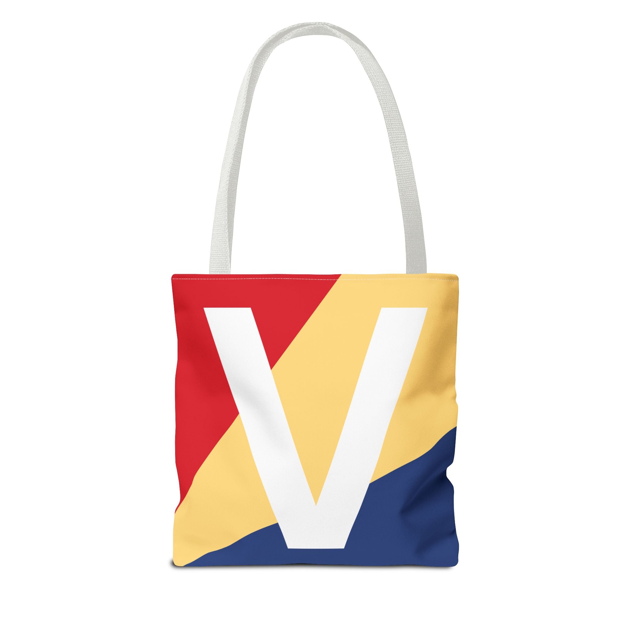 Monogram 'V' Colorblock Tote Bag — Personalized Initial V Shoulder Tote