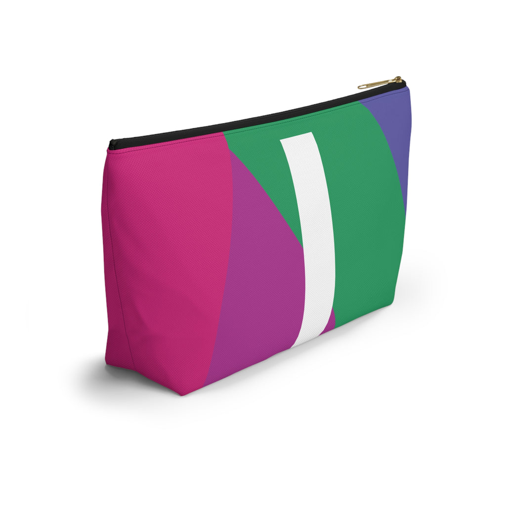 Initials Colorblock Accessory Pouch — Monogram I T-Bottom Cosmetic Bag